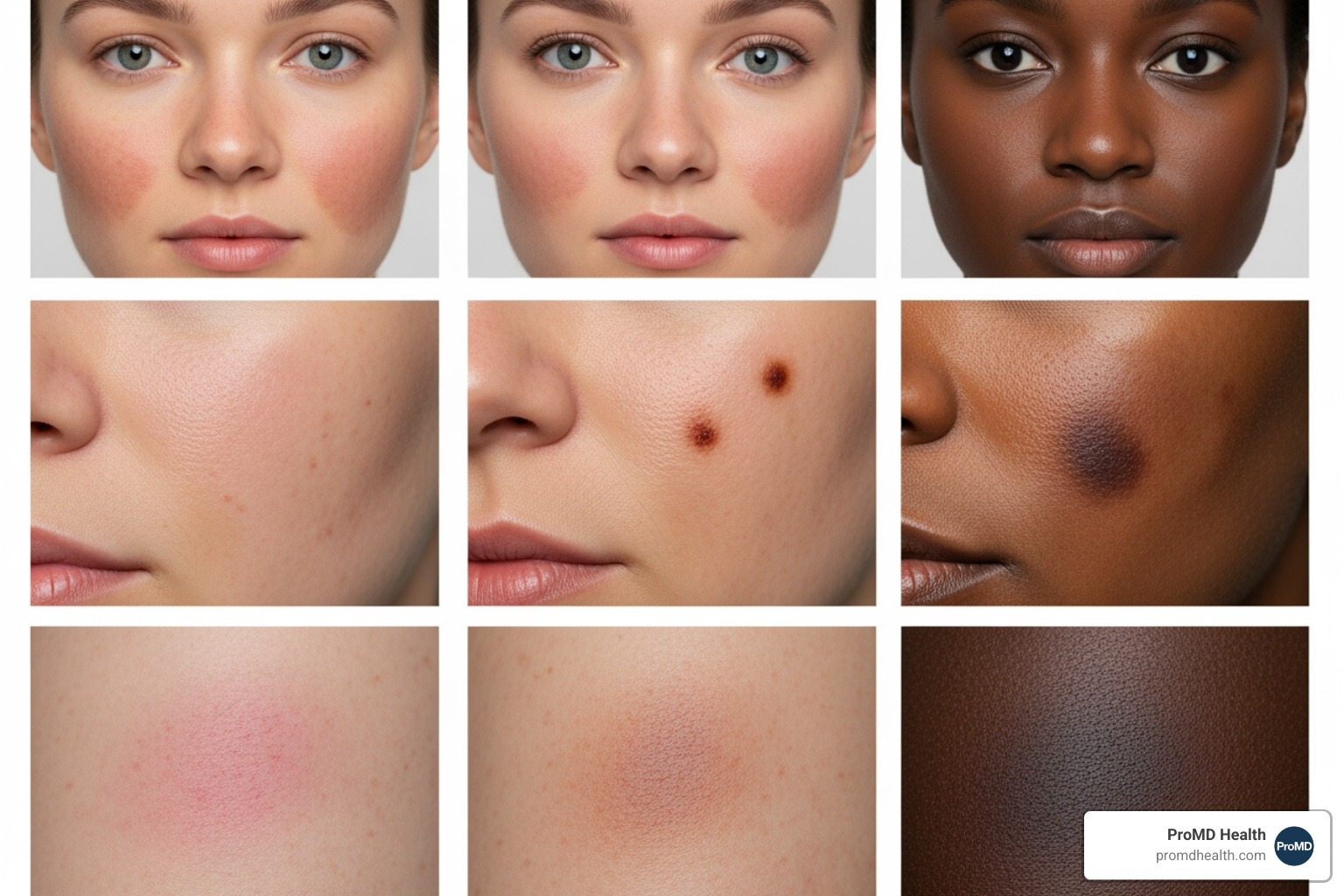 illustrating the difference between melasma, sun spots, and post-inflammatory hyperpigmentation (PIH) - Treat hyperpigmentation