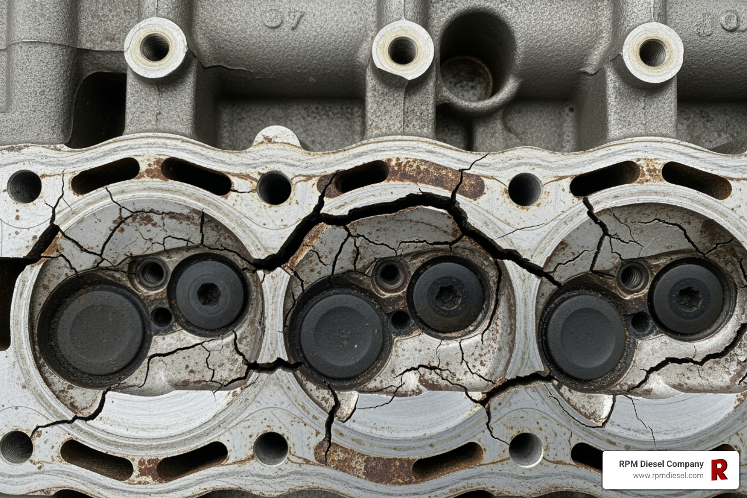 cracked marine diesel cylinder head - diesel engine cylinder head