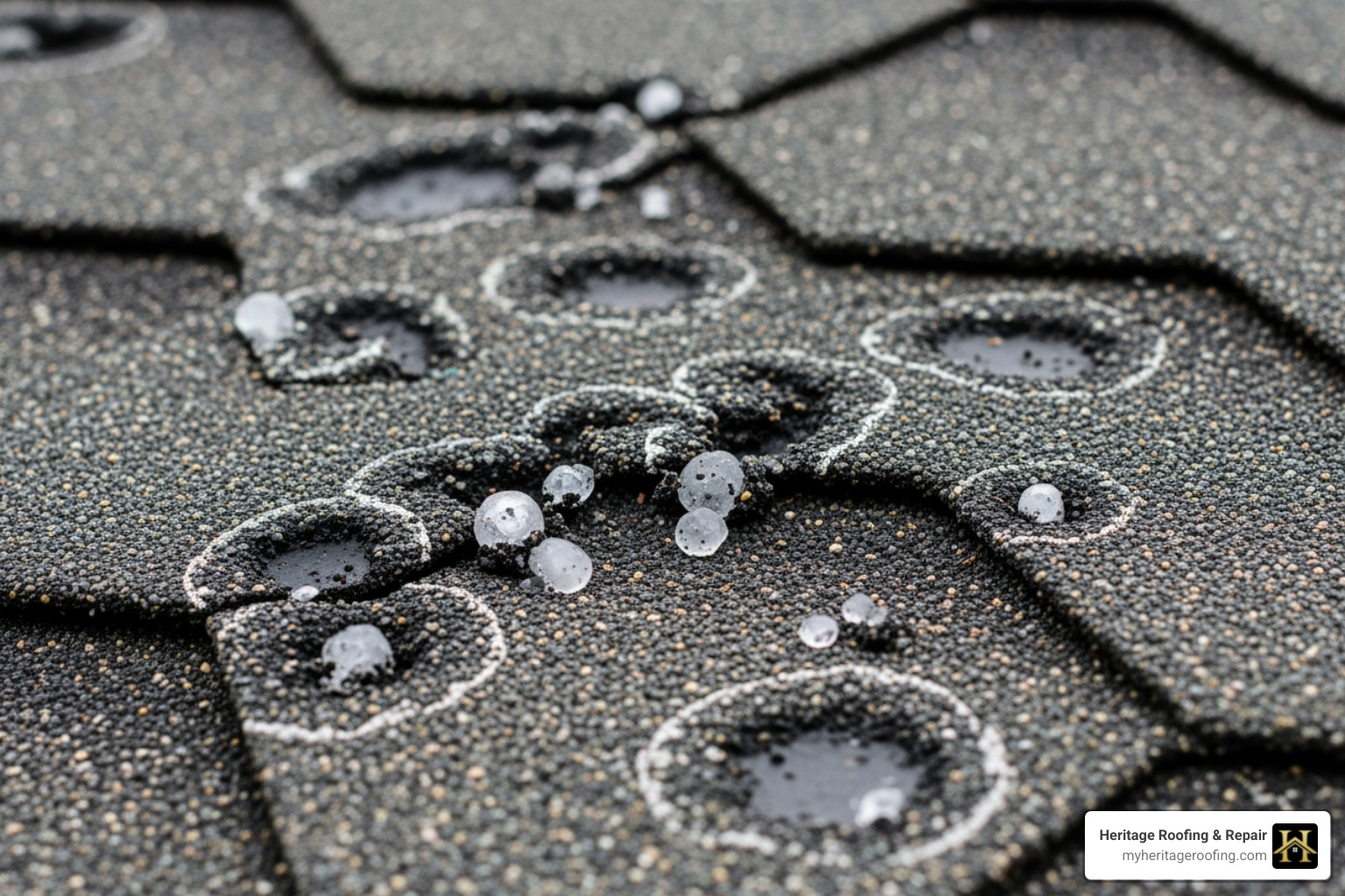 hail damage on an asphalt shingle, showing pockmarks and granule loss. - can i claim roof damage on insurance hail damage on an asphalt shingle, showing pockmarks and granule loss. - can i claim roof damage on insurance