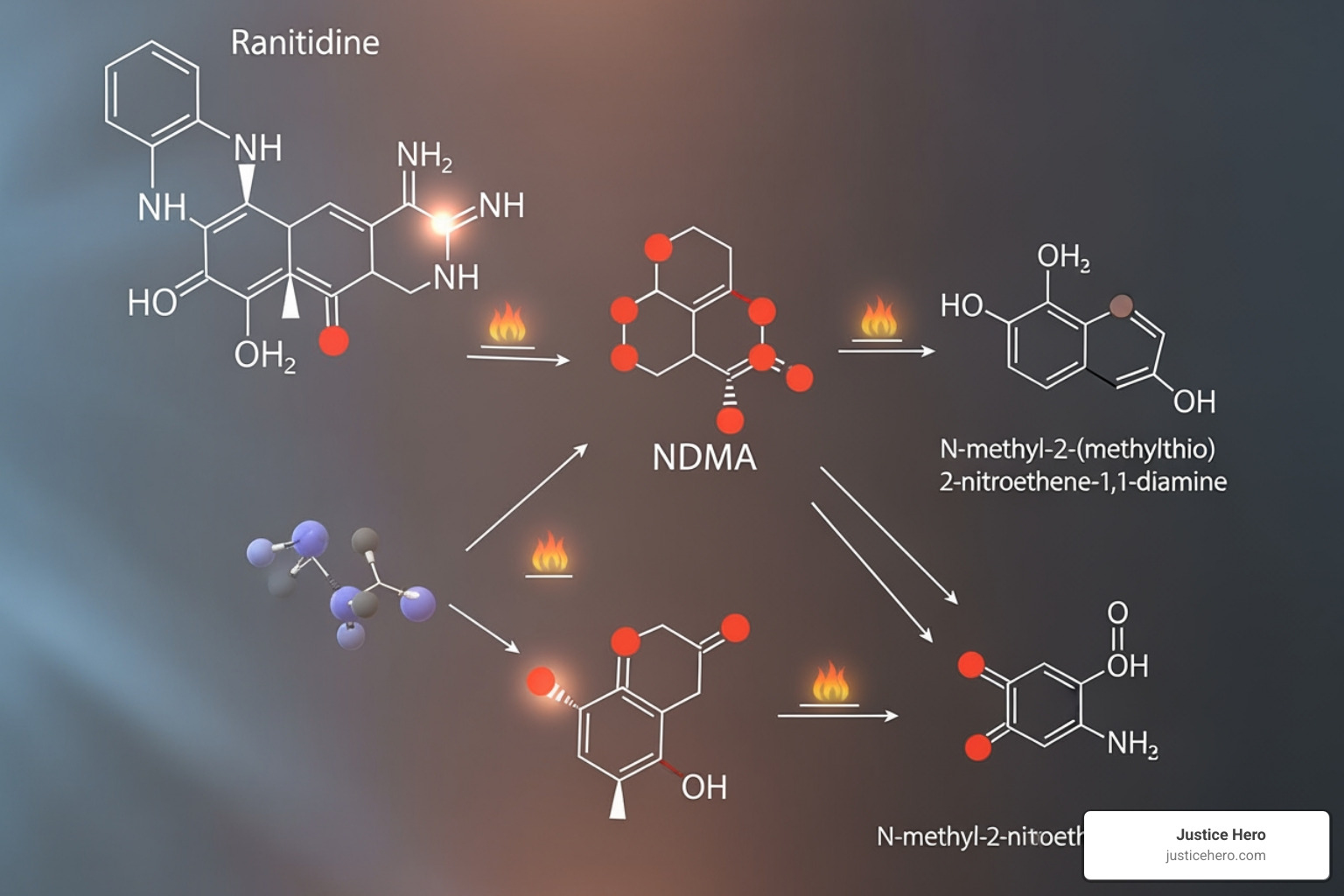 Chemical breakdown of ranitidine into NDMA - Zantac cancer symptoms Chemical breakdown of ranitidine into NDMA - Zantac cancer symptoms