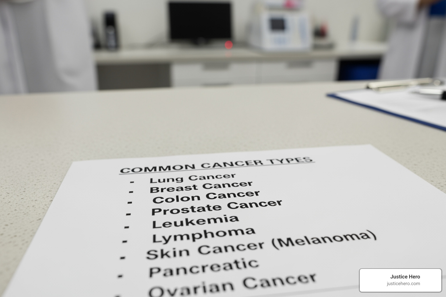 Medical chart listing different cancer types - Zantac cancer symptoms Medical chart listing different cancer types - Zantac cancer symptoms