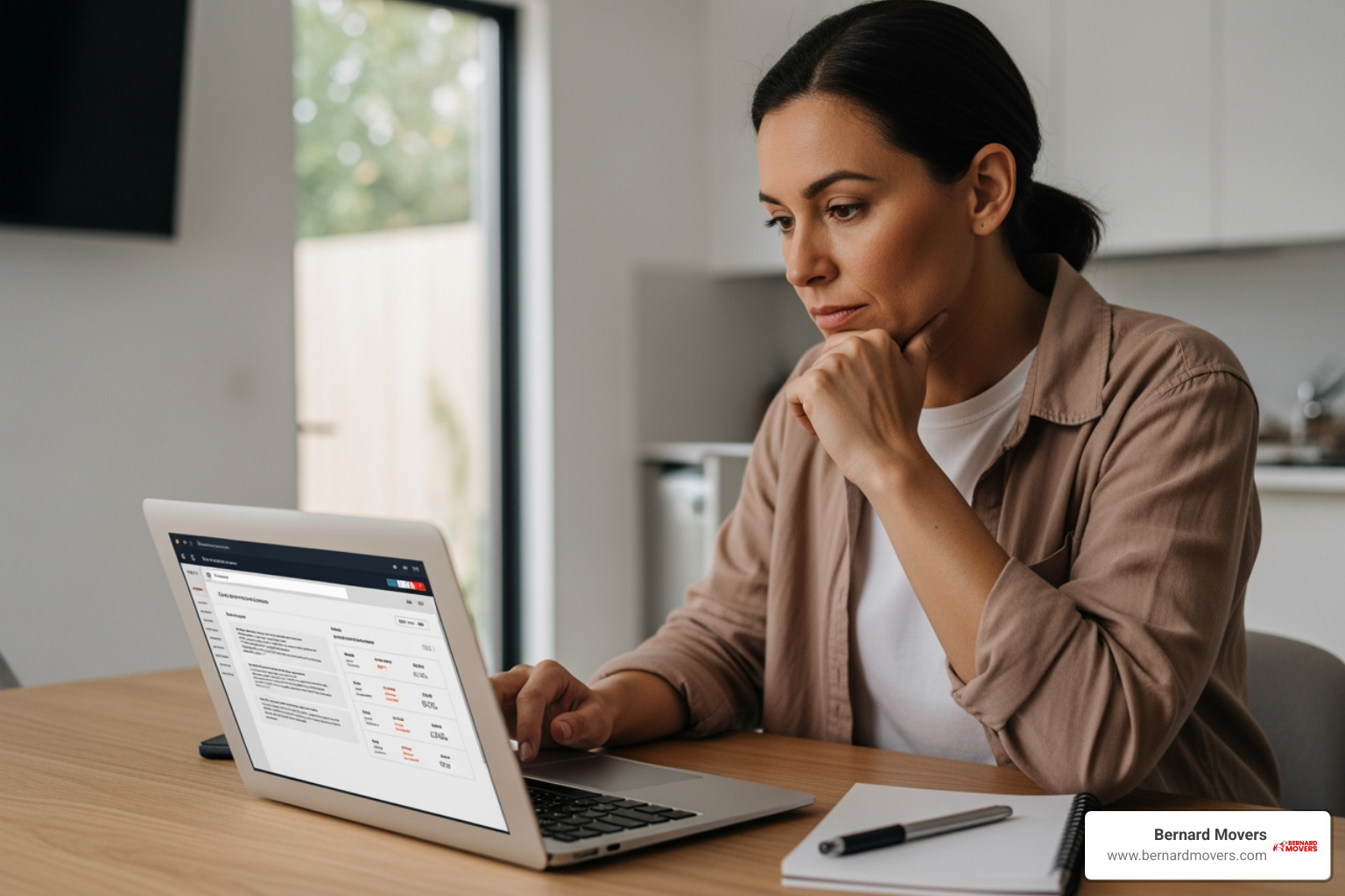 person comparing moving quotes on a laptop - interstate moving companies