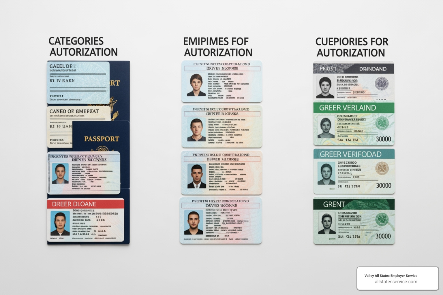 Three columns showing List A documents, List B documents, and List C documents on the Form I-9 - i-9 section 2 acceptable documents