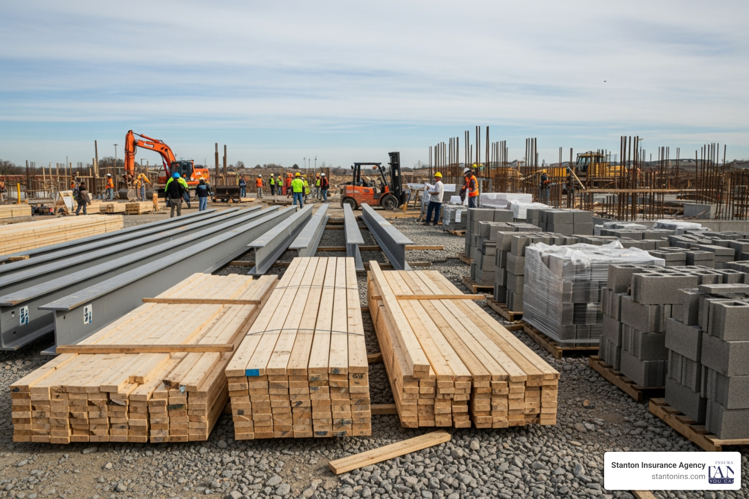 of various construction materials like wood framing, steel beams, and concrete blocks. - Owner builder insurance cost of various construction materials like wood framing, steel beams, and concrete blocks. - Owner builder insurance cost