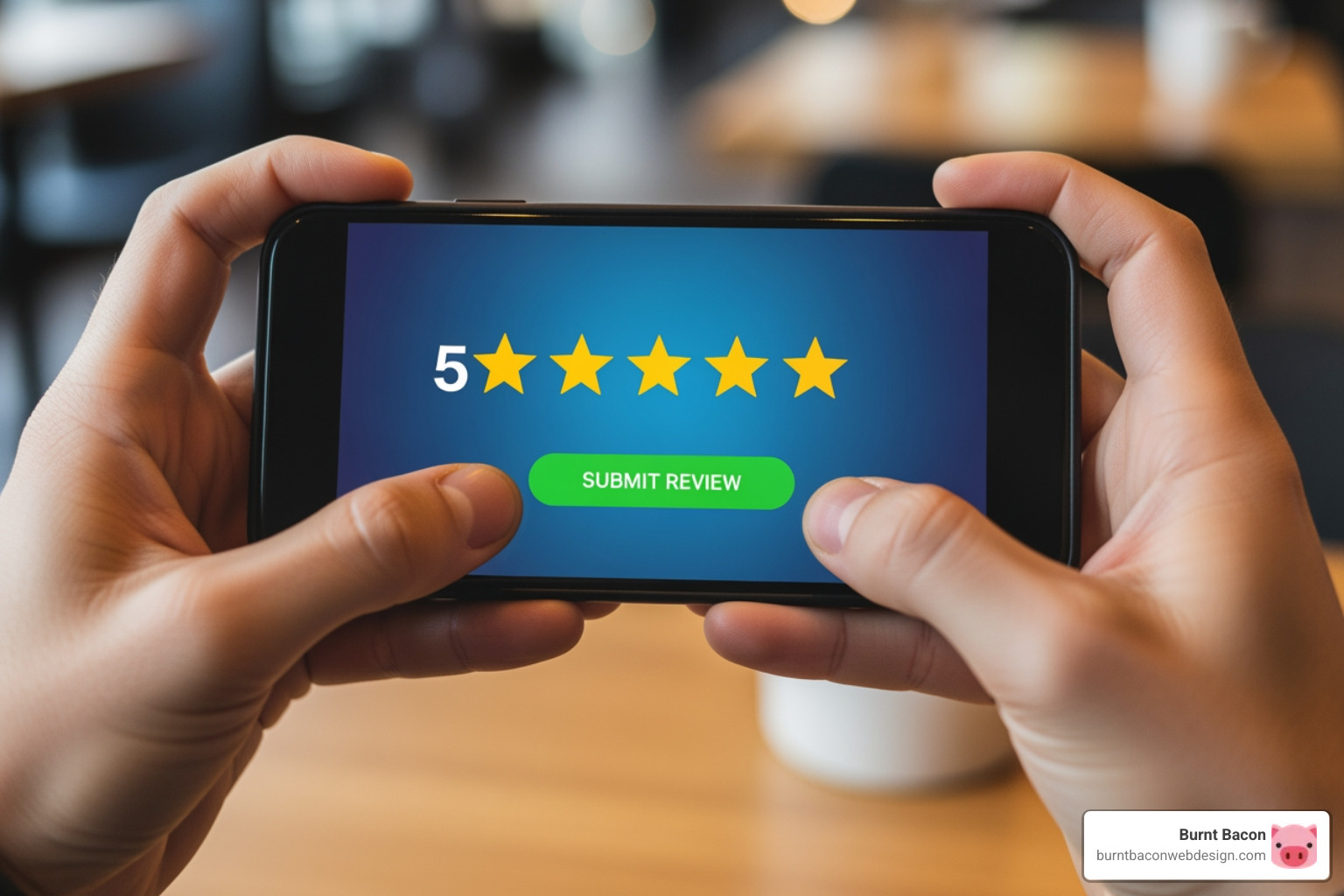customer leaving a 5-star review on a smartphone - SEO for local businesses customer leaving a 5-star review on a smartphone - SEO for local businesses