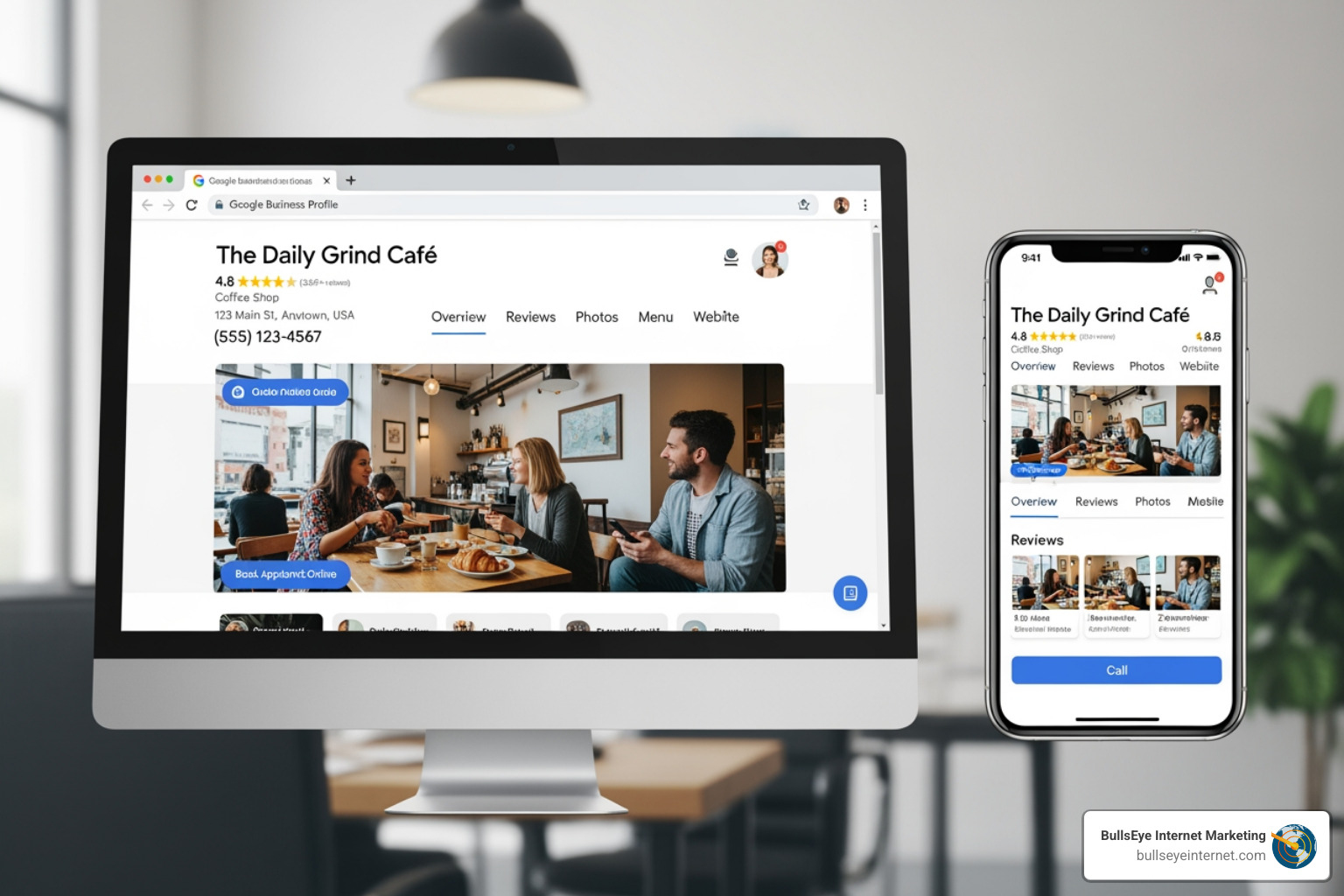Optimized Google Business Profile on desktop and mobile - local seo services west palm beach