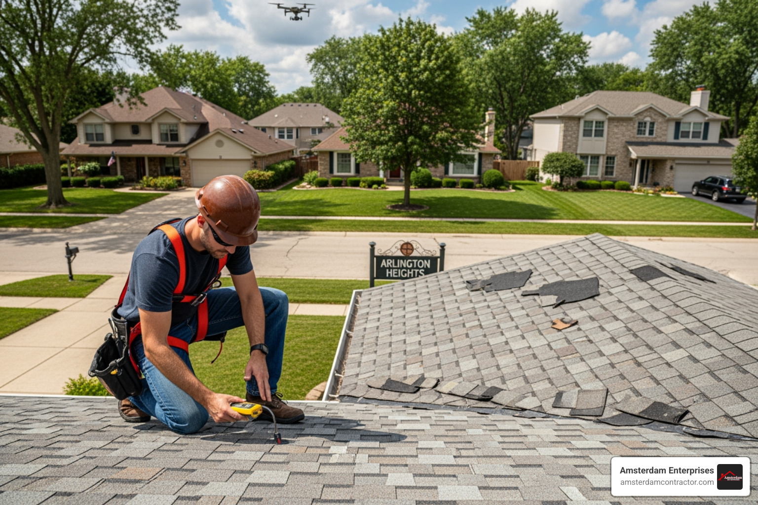 a sample page from a detailed roof inspection report with photos - roof inspection arlington heights