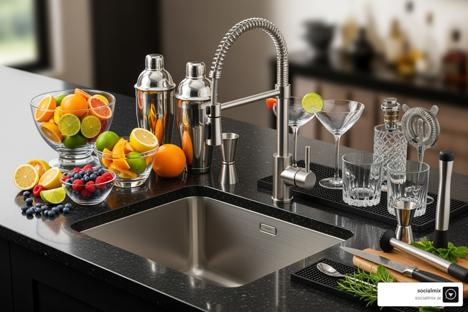 stylish bar sink with cocktail ingredients - wet bar stylish bar sink with cocktail ingredients - wet bar