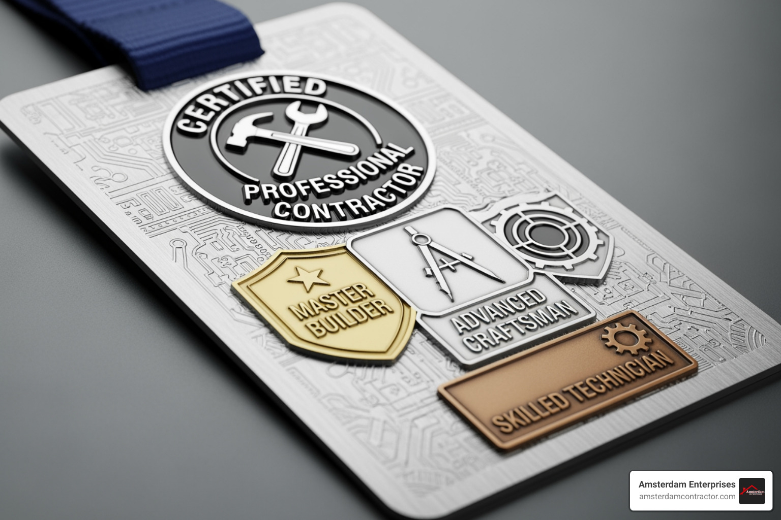 A GAF-certified contractor's badge with various logos like PlatinumElite and Chairman's Circle - commercial roofing contractors A GAF-certified contractor's badge with various logos like PlatinumElite and Chairman's Circle - commercial roofing contractors