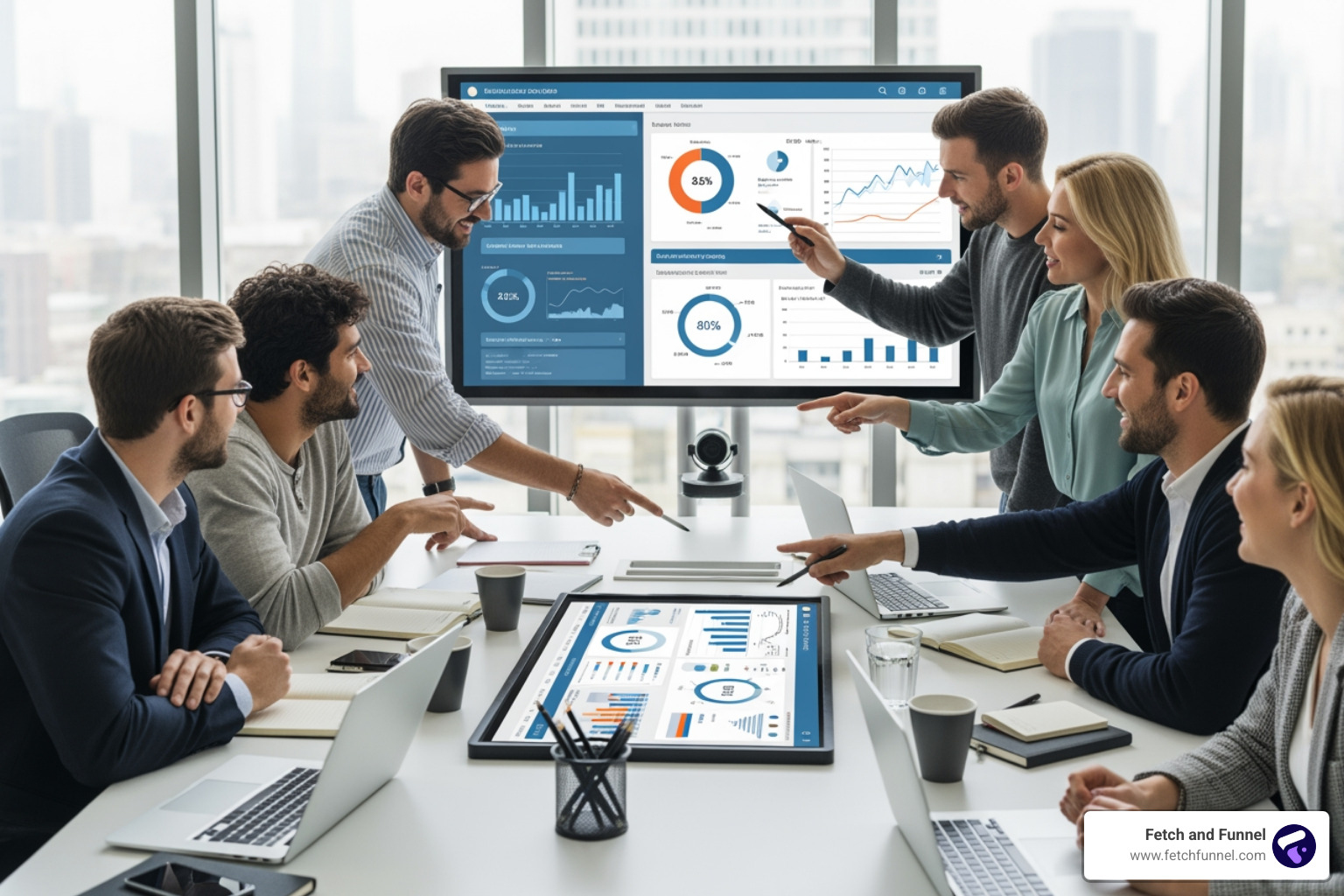 Sales and marketing teams aligning on shared goals - full funnel b2b marketing Sales and marketing teams aligning on shared goals - full funnel b2b marketing