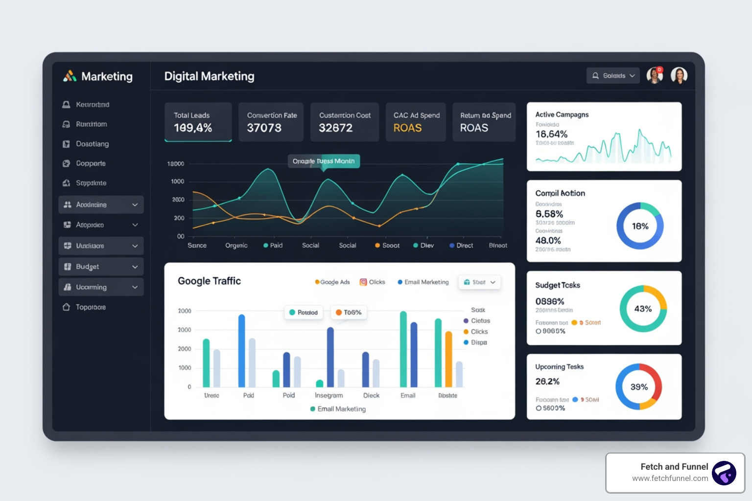 Cross-channel campaign performance dashboard - full funnel b2b marketing Cross-channel campaign performance dashboard - full funnel b2b marketing