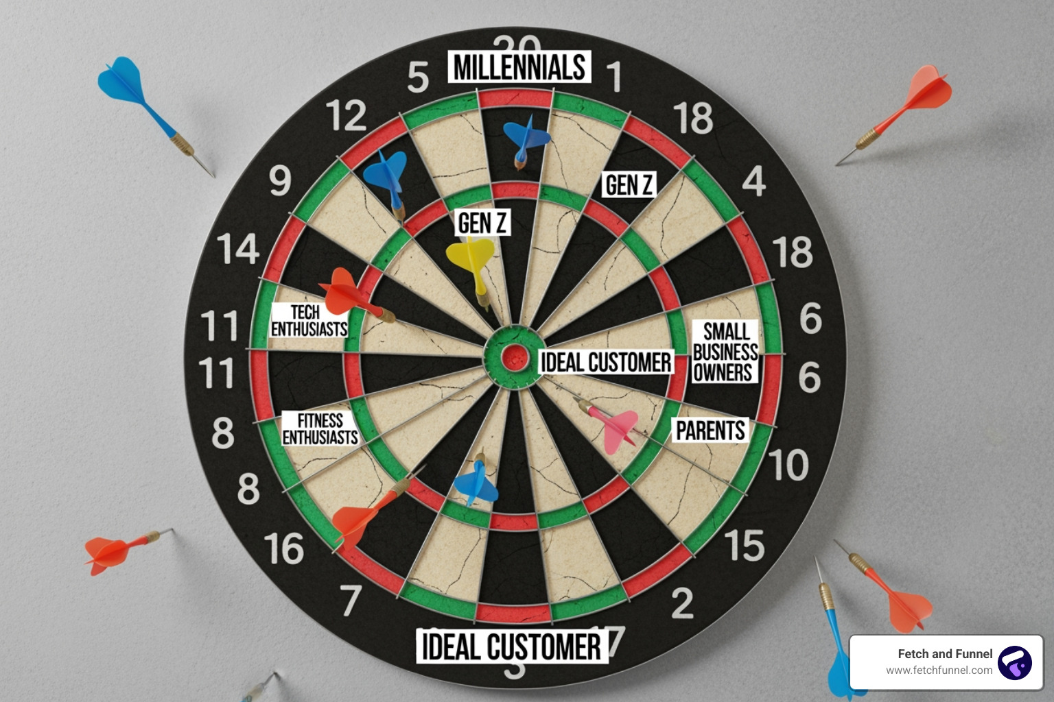 Audience targeting dartboard - Facebook ads management cost Audience targeting dartboard - Facebook ads management cost