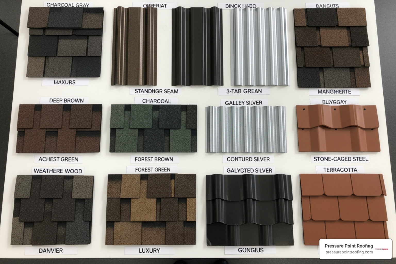 different roofing material samples like asphalt shingles and metal - roofing installation in medford or different roofing material samples like asphalt shingles and metal - roofing installation in medford or
