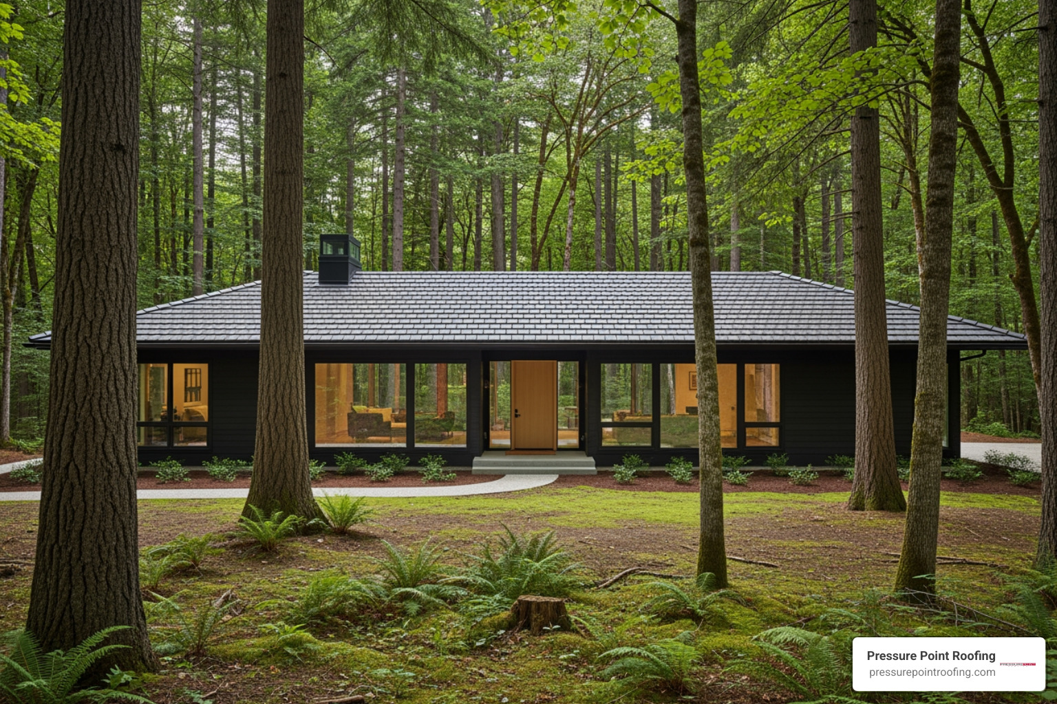 home with fire resistant roof in wooded oregon area - roofing installation in medford or home with fire resistant roof in wooded oregon area - roofing installation in medford or