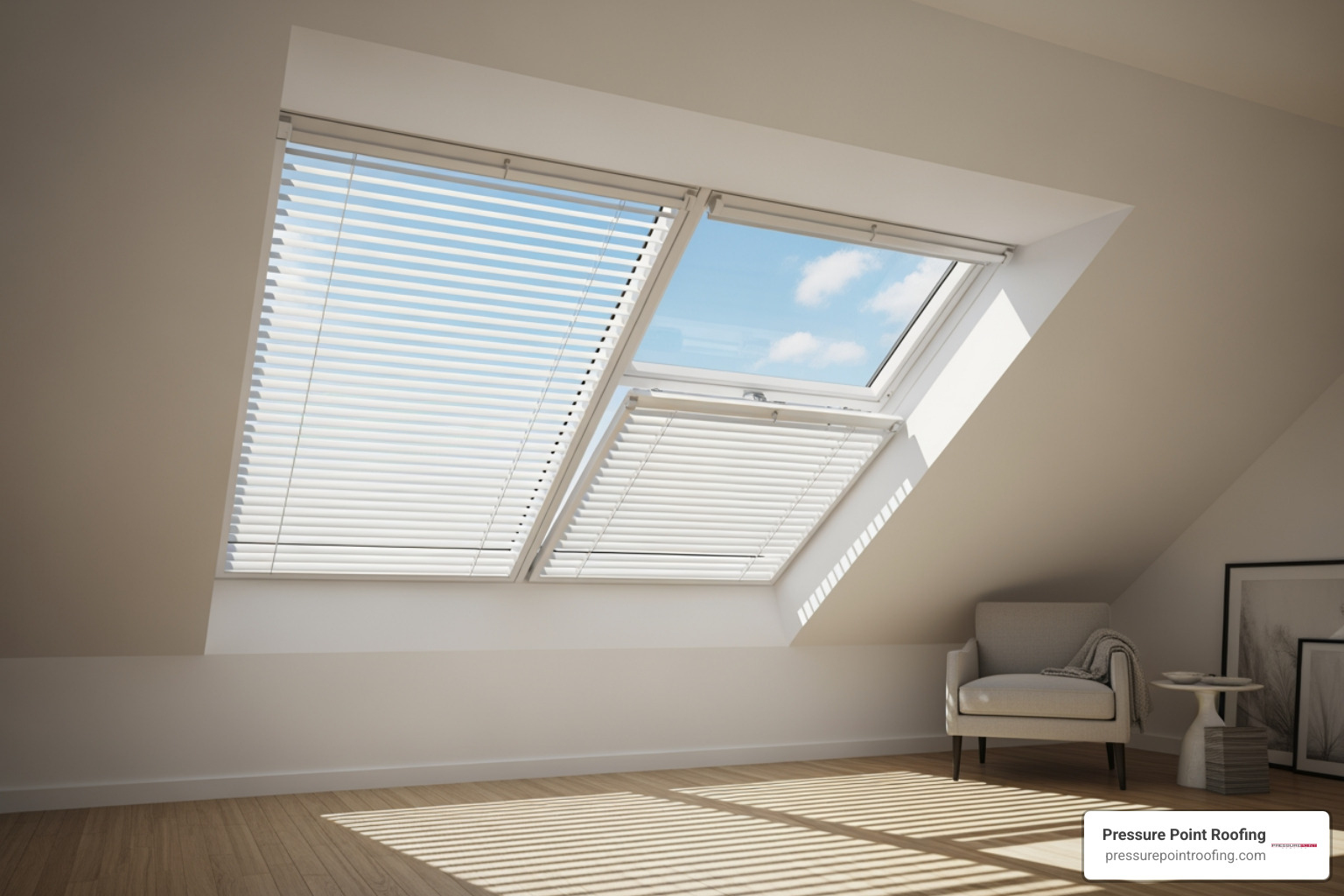 modern, energy-efficient skylight with blinds - affordable skylight installation in grants pass or