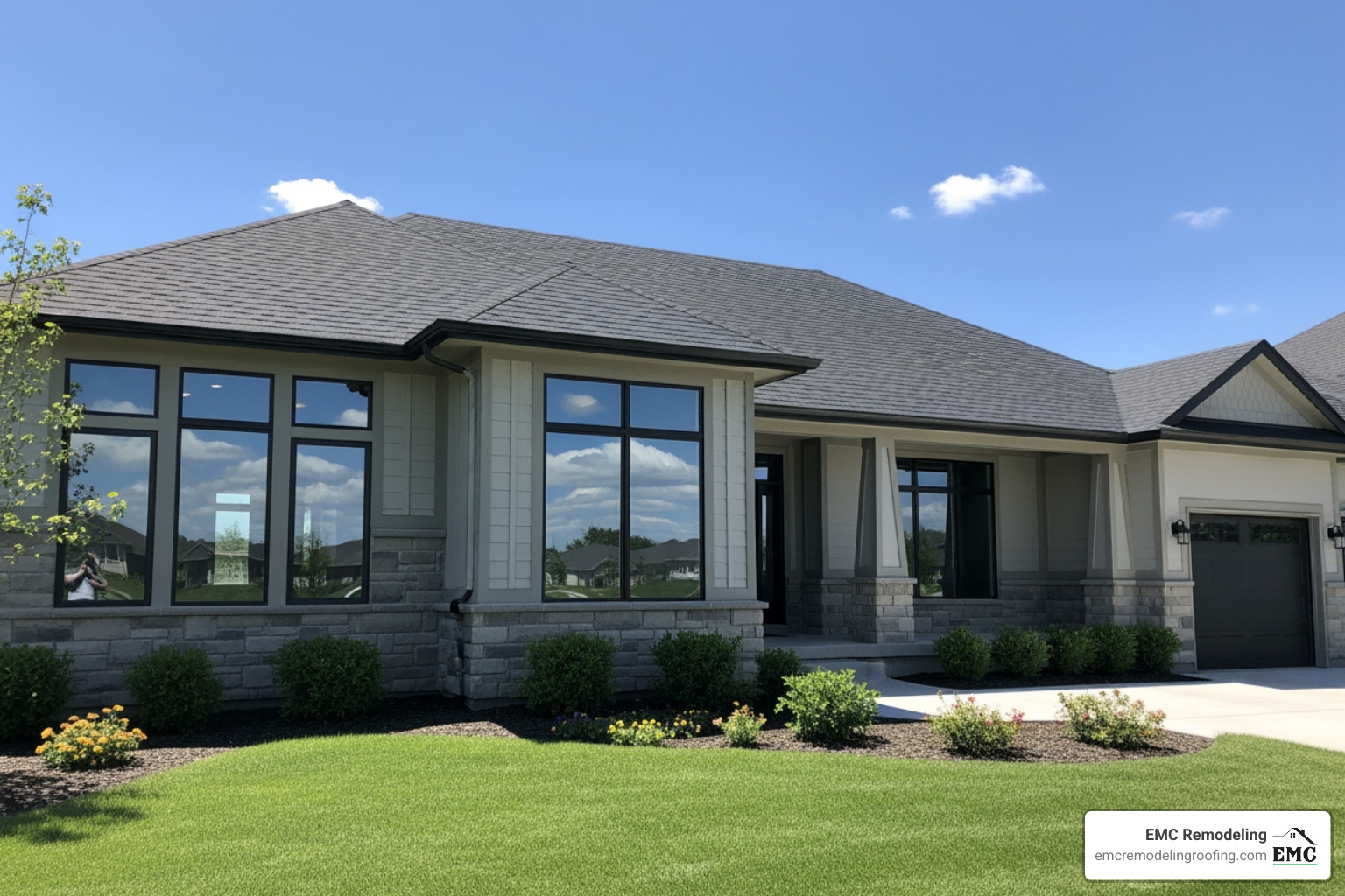 home with a new roof and new windows, looking secure - energy efficient windows Pflugerville