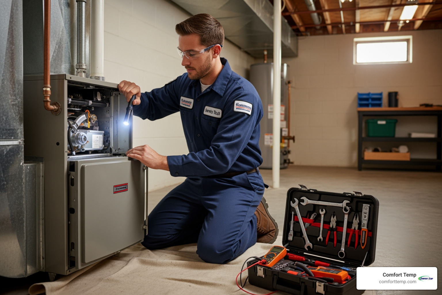 technician performing routine furnace maintenance - furnace installation jacksonville fl technician performing routine furnace maintenance - furnace installation jacksonville fl