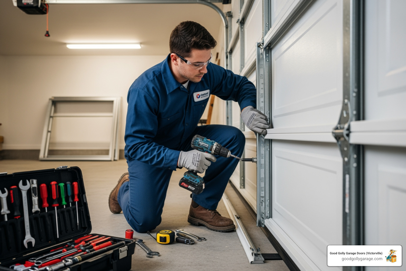 professional technician installing a new garage door - best garage door installation in hesperia ca professional technician installing a new garage door - best garage door installation in hesperia ca