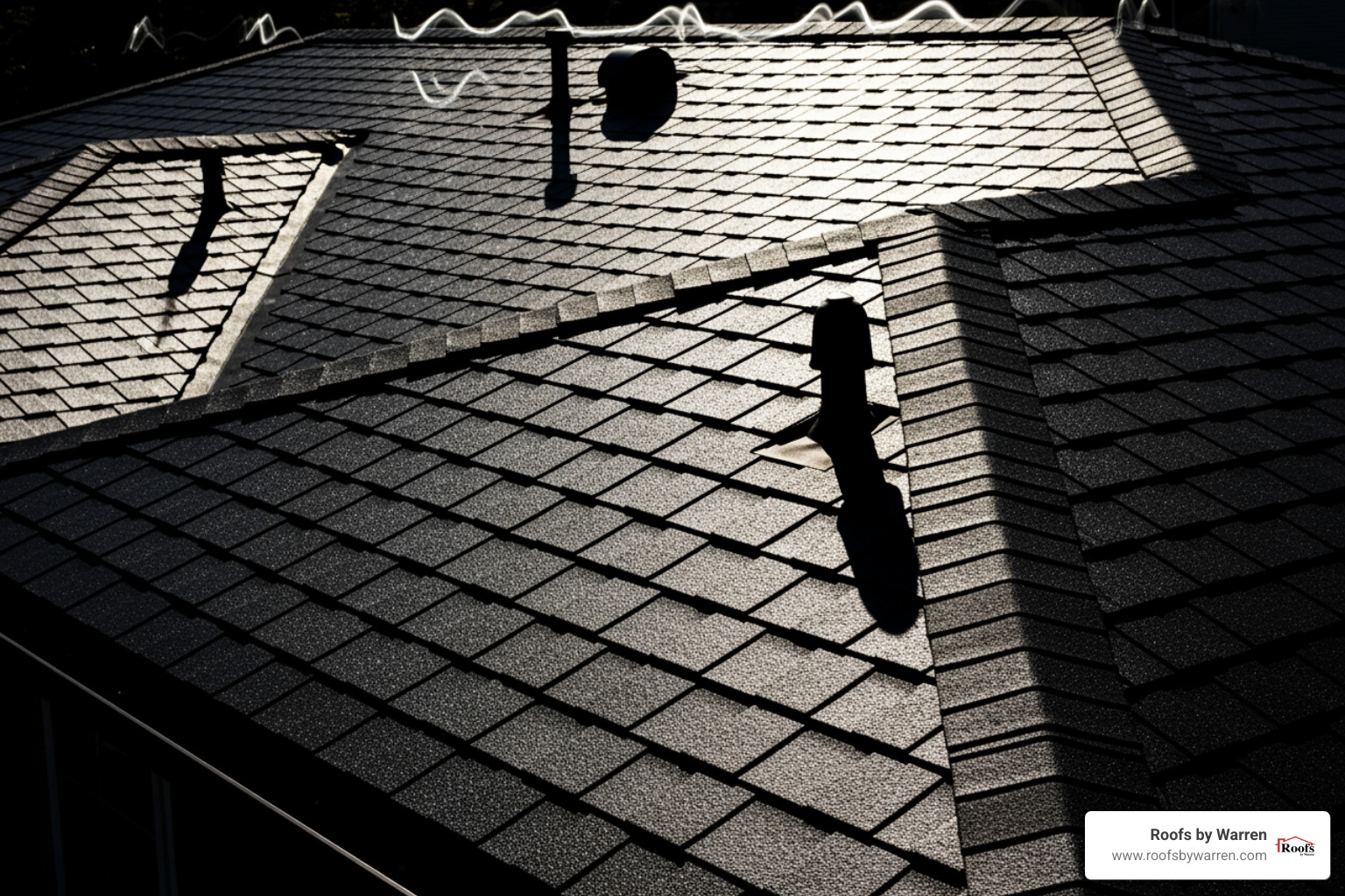 sun beating down on an asphalt shingle roof - roofing maintenance tips for all seasons