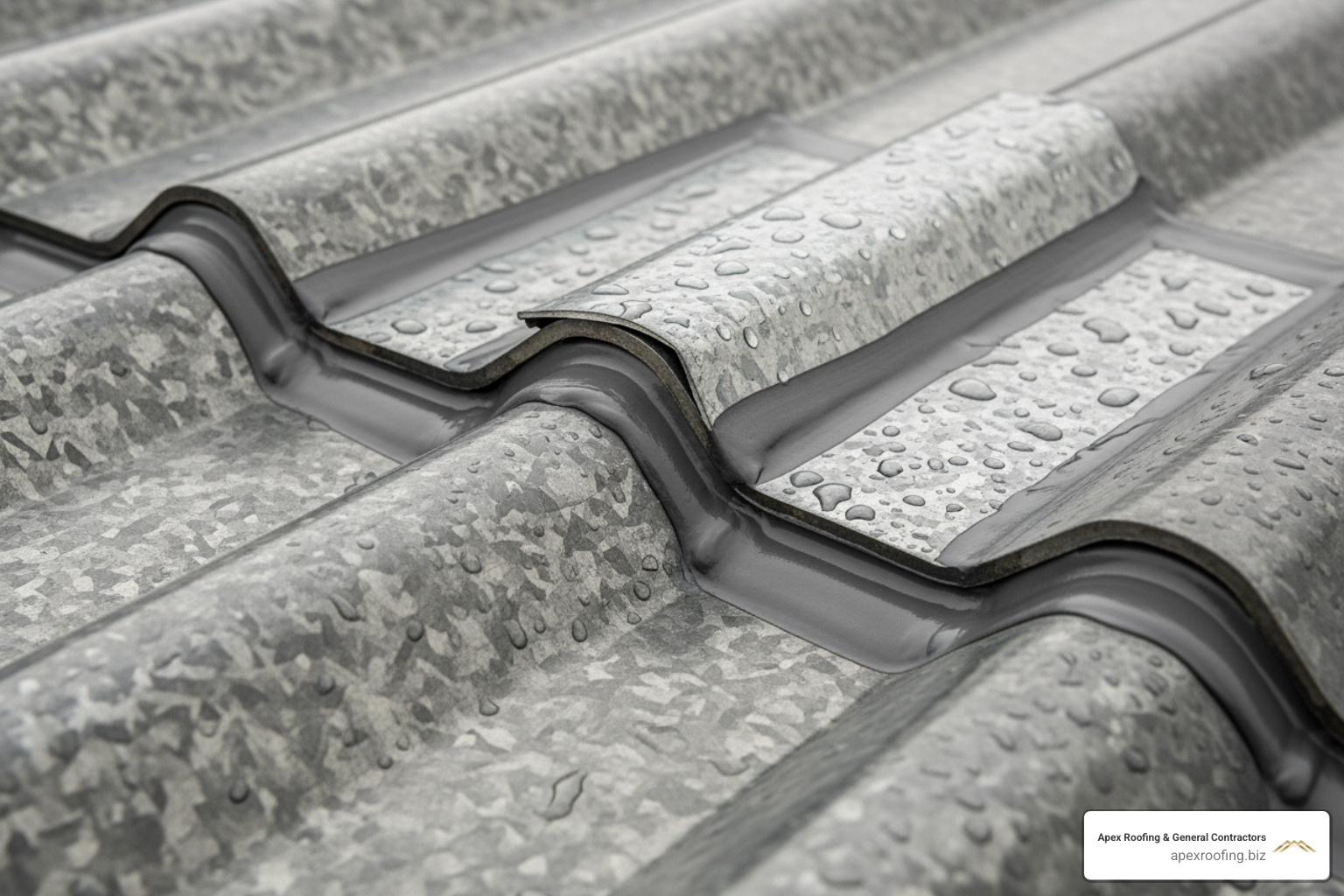 finished patch with sealant neatly tooled - patch screw holes in metal roof