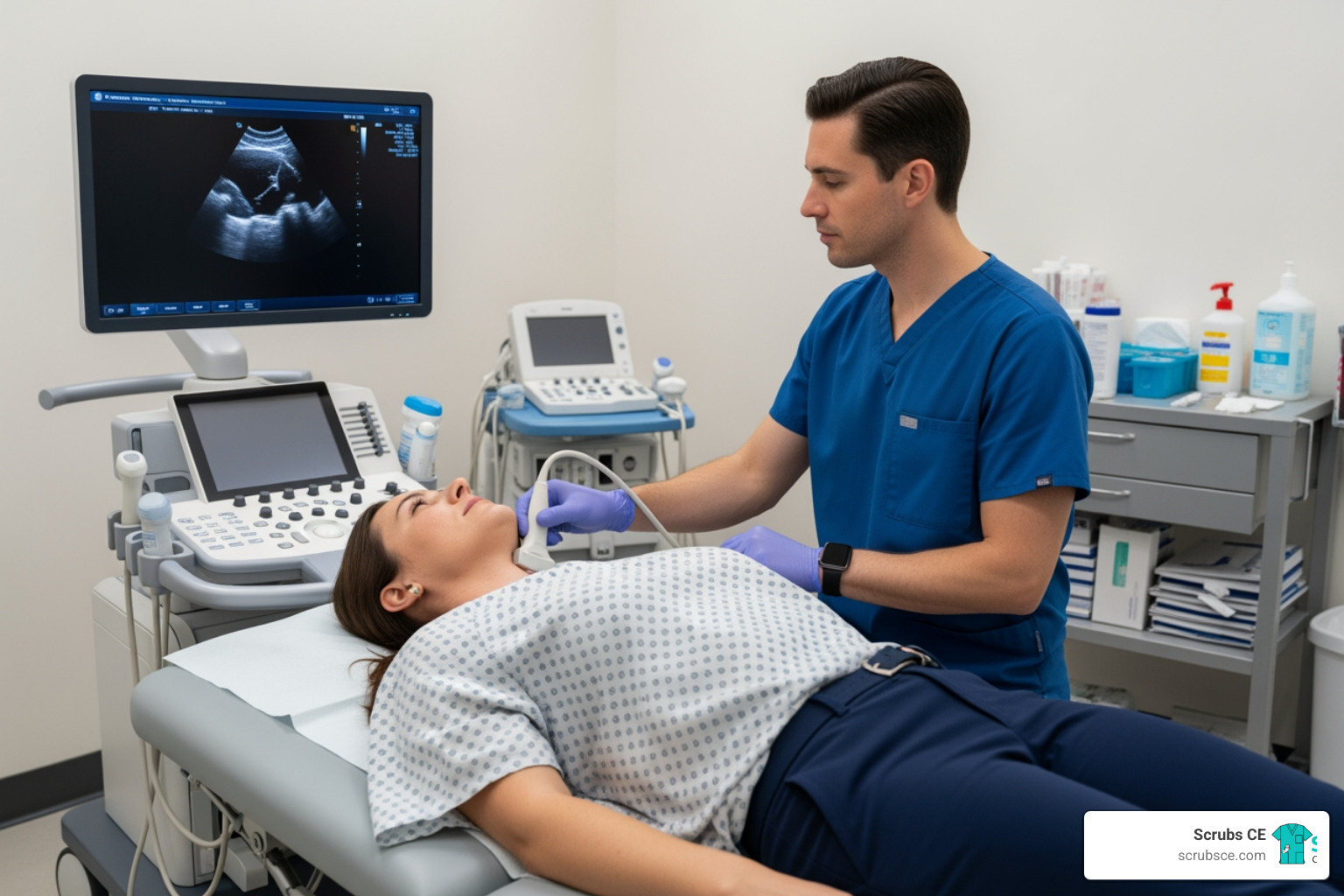 vascular ultrasound being performed - CE for sonographers
