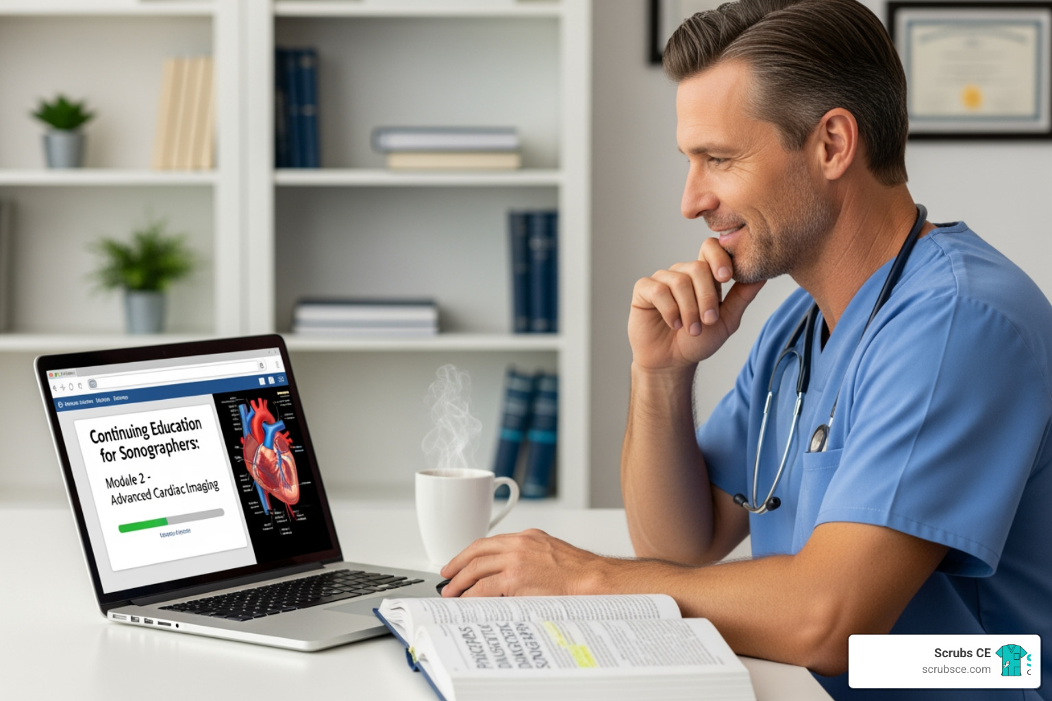 certification documents and a calendar - CE for sonographers