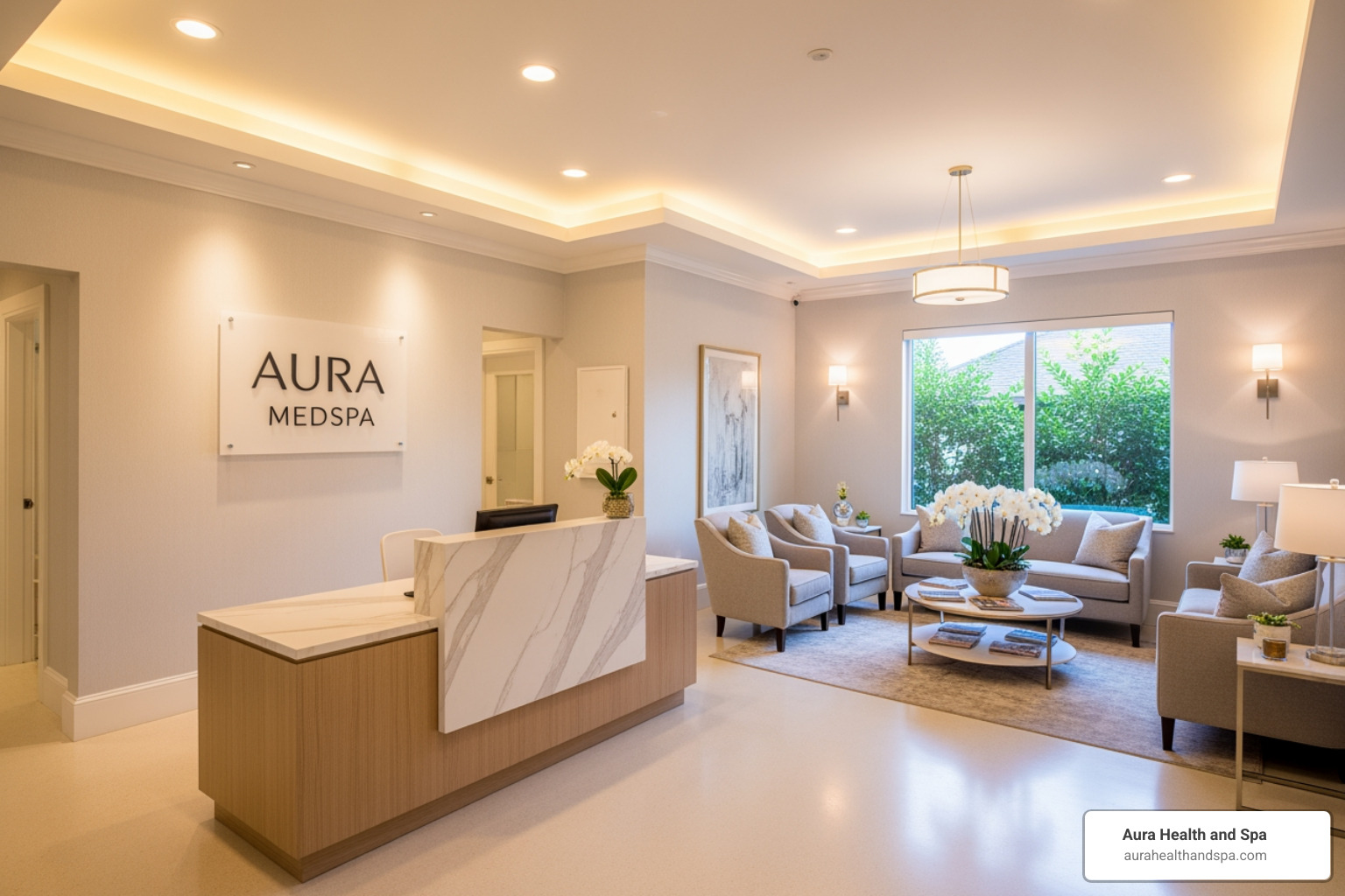 welcoming entrance or treatment room at Aura Health & Spa - morpheus facial procedure