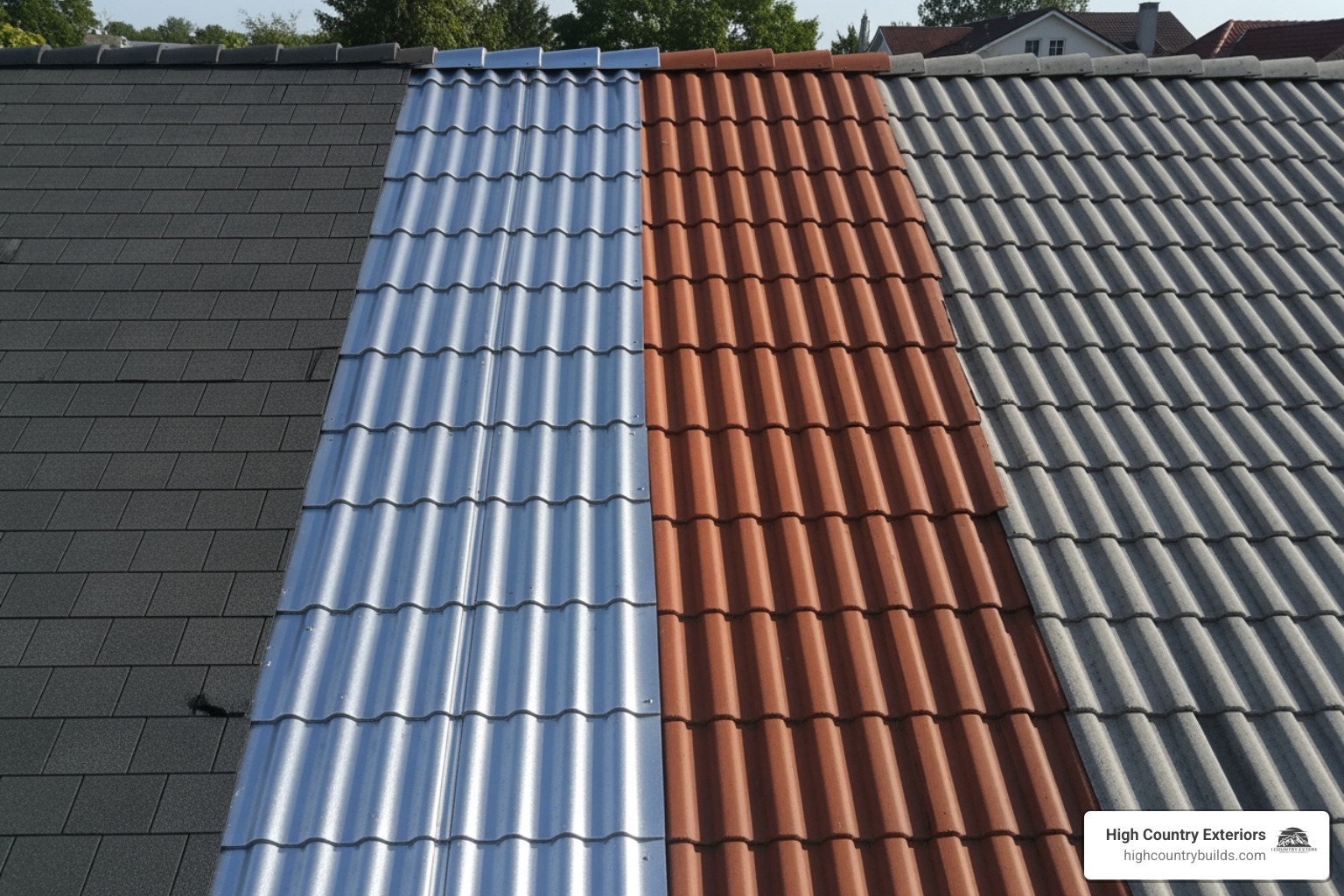 Different roofing materials like asphalt shingles and metal - roofing companies in idaho falls idaho