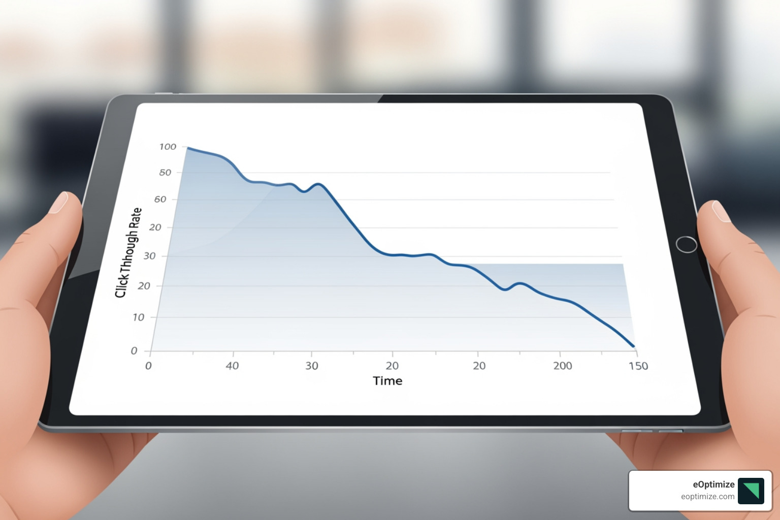 Graph showing potential CTR decline - AI Overviews optimization guide