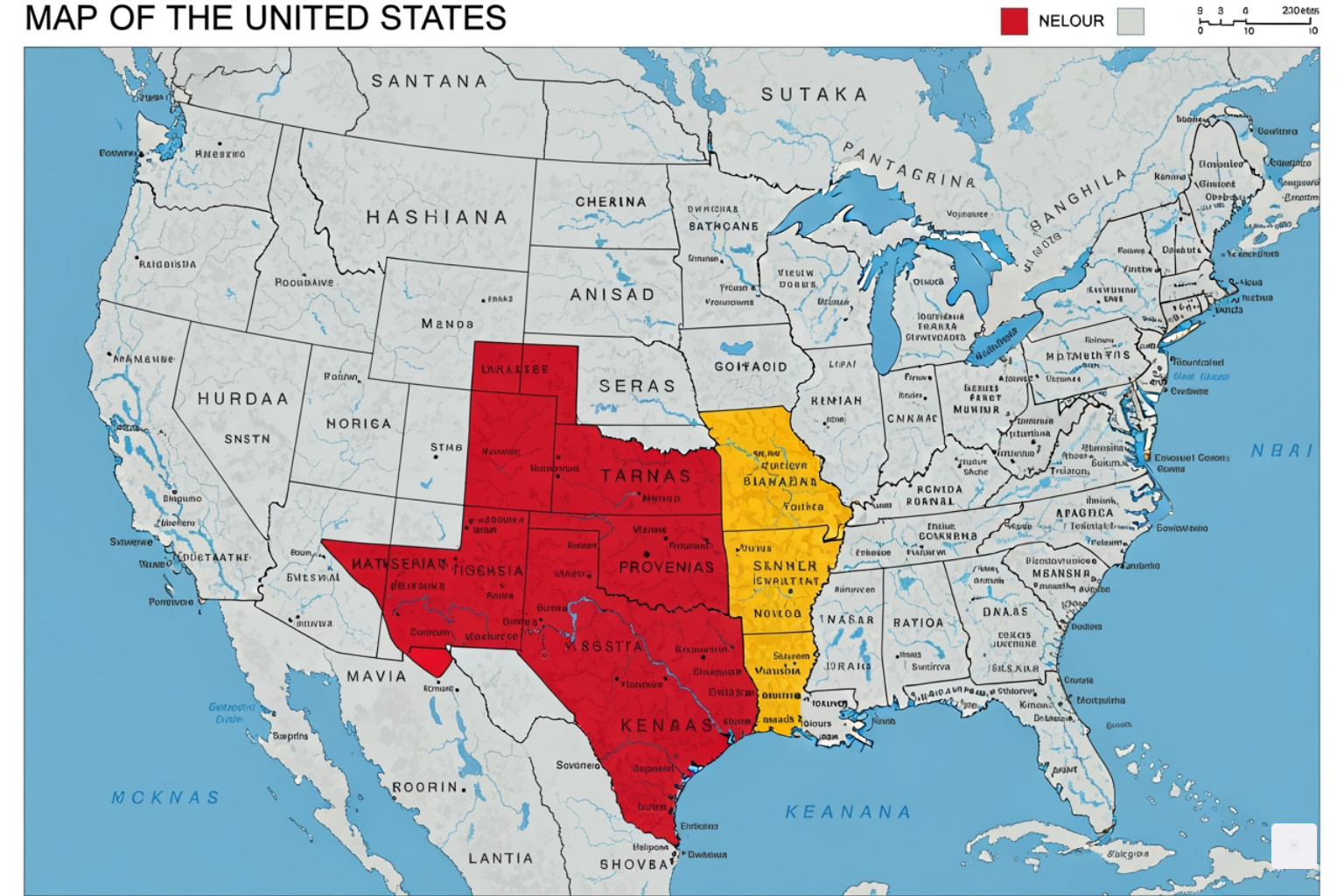 Mapa de los estados de EE. UU. con Texas como punto destacado: solicitud de identificación fiscal federal