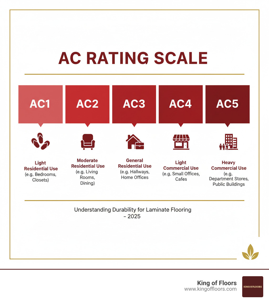 Infographic showing AC rating scale from AC1 to AC5 with usage recommendations Infographic showing AC rating scale from AC1 to AC5 with usage recommendations
