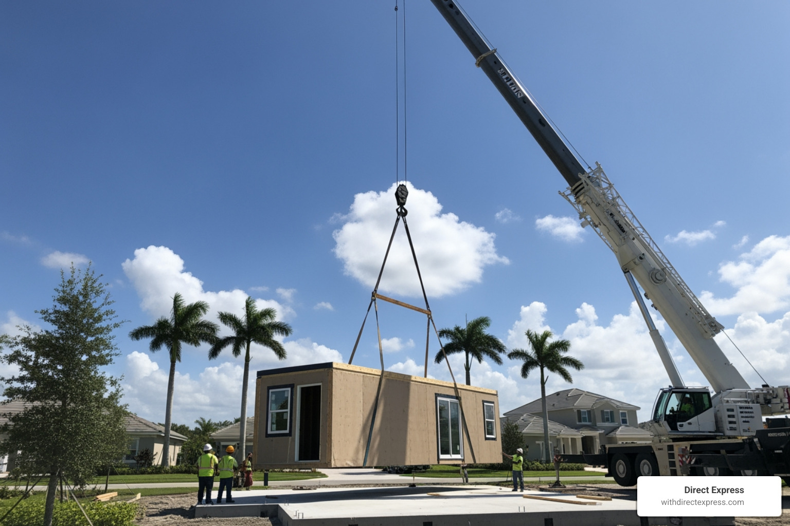 modular home section being craned into place - prefab homes florida modular home section being craned into place - prefab homes florida