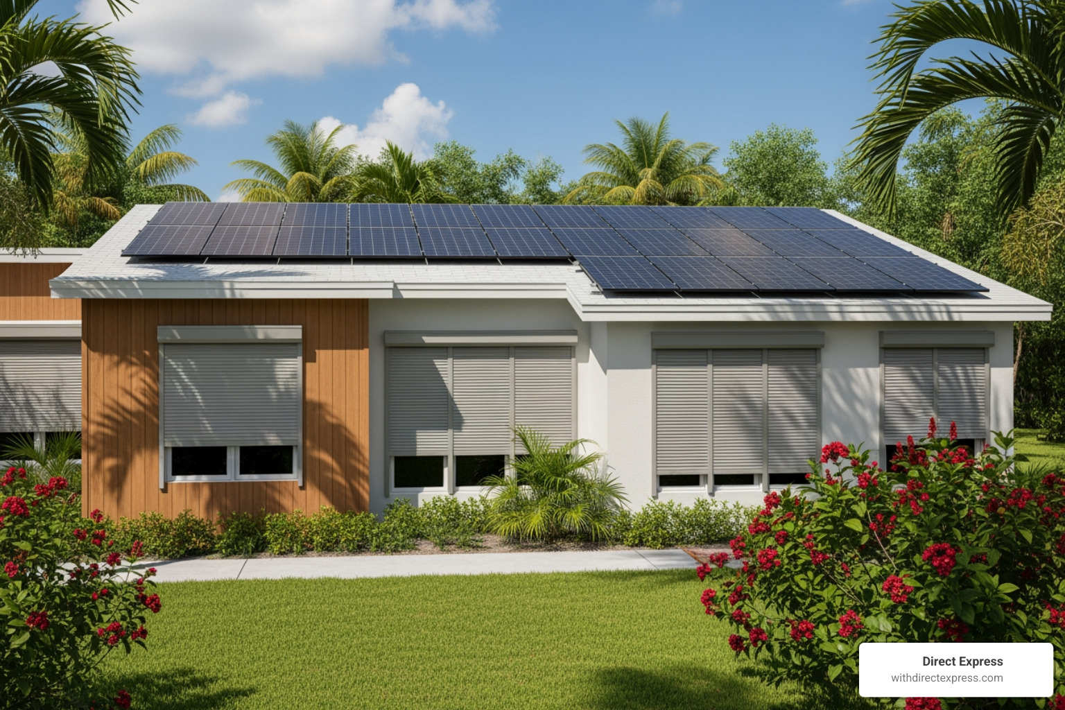 prefab home with hurricane shutters and solar panels - prefab homes florida prefab home with hurricane shutters and solar panels - prefab homes florida