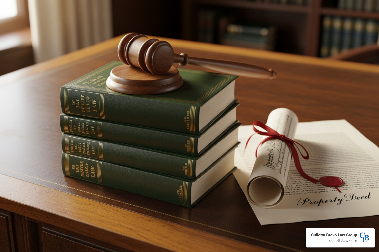 Gavel on a stack of law books next to a property deed - Adverse possession attorney Gavel on a stack of law books next to a property deed - Adverse possession attorney