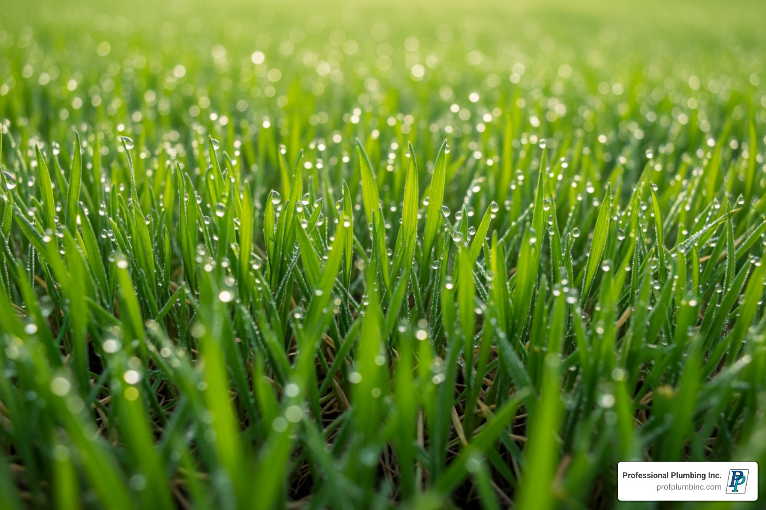 lush green patch of grass - sewer line inspection