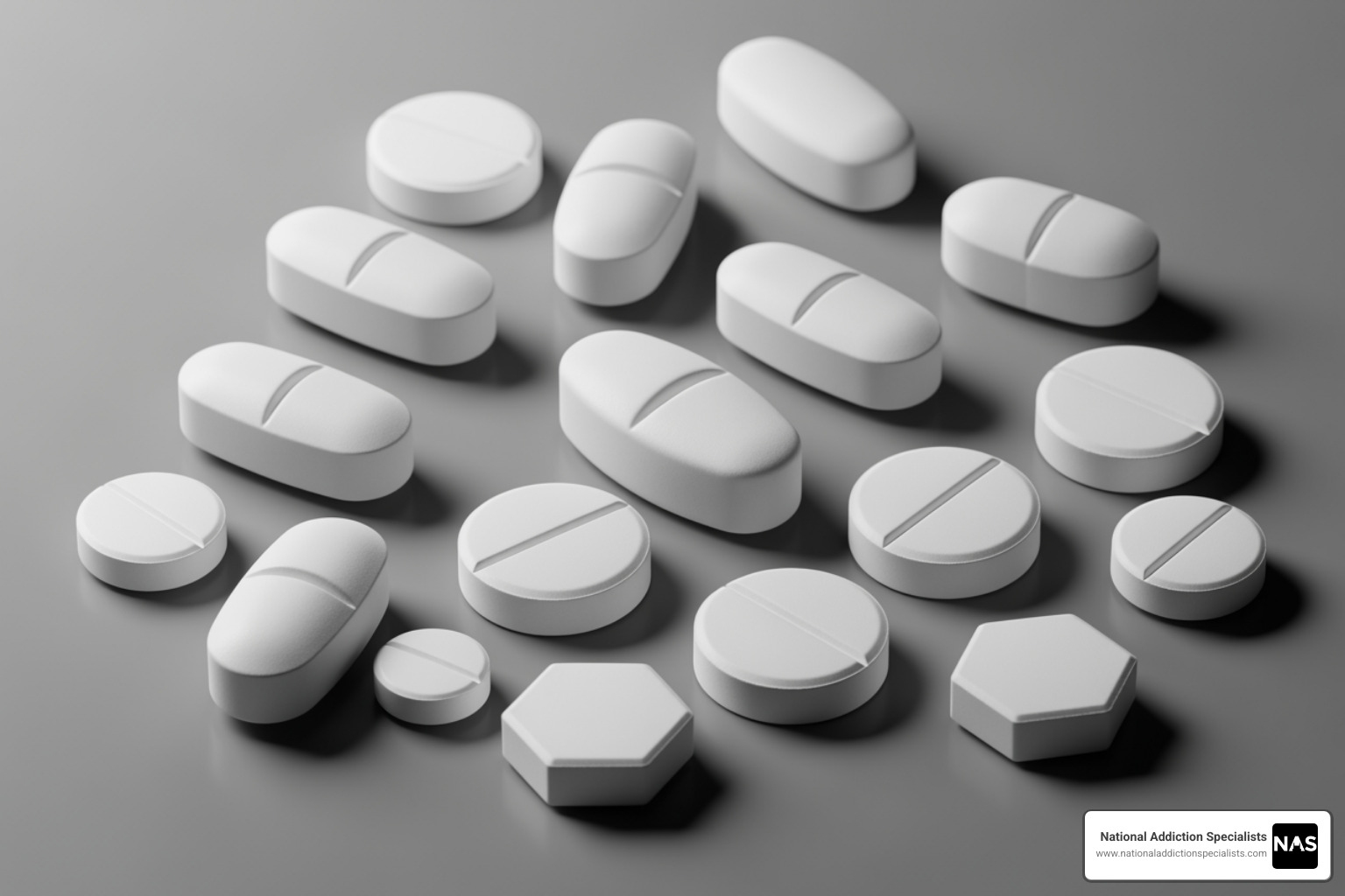 Various white generic buprenorphine pills - orange subutex vs white subutex