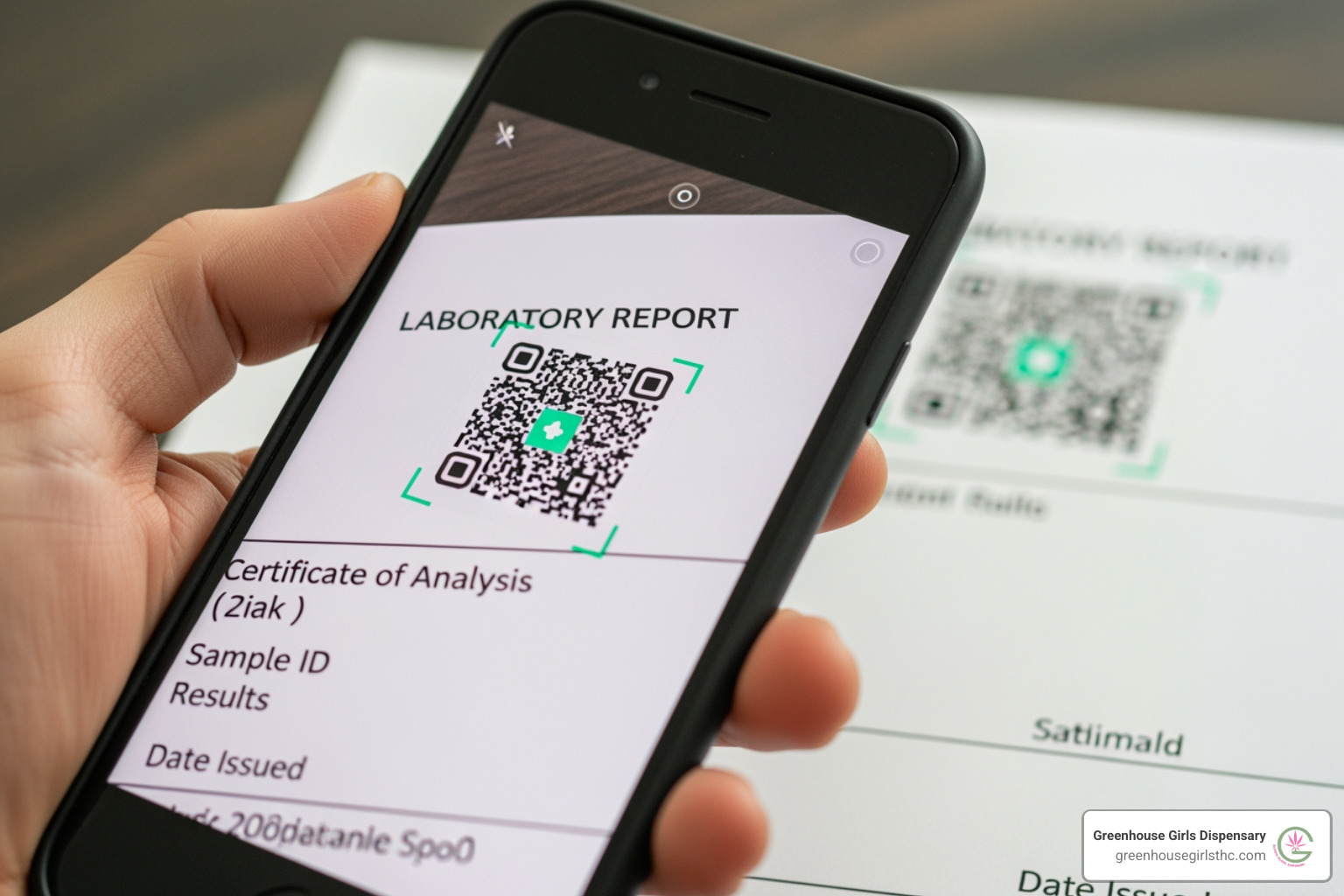 QR code linking to a lab report (COA) - Buy THCa pre rolls