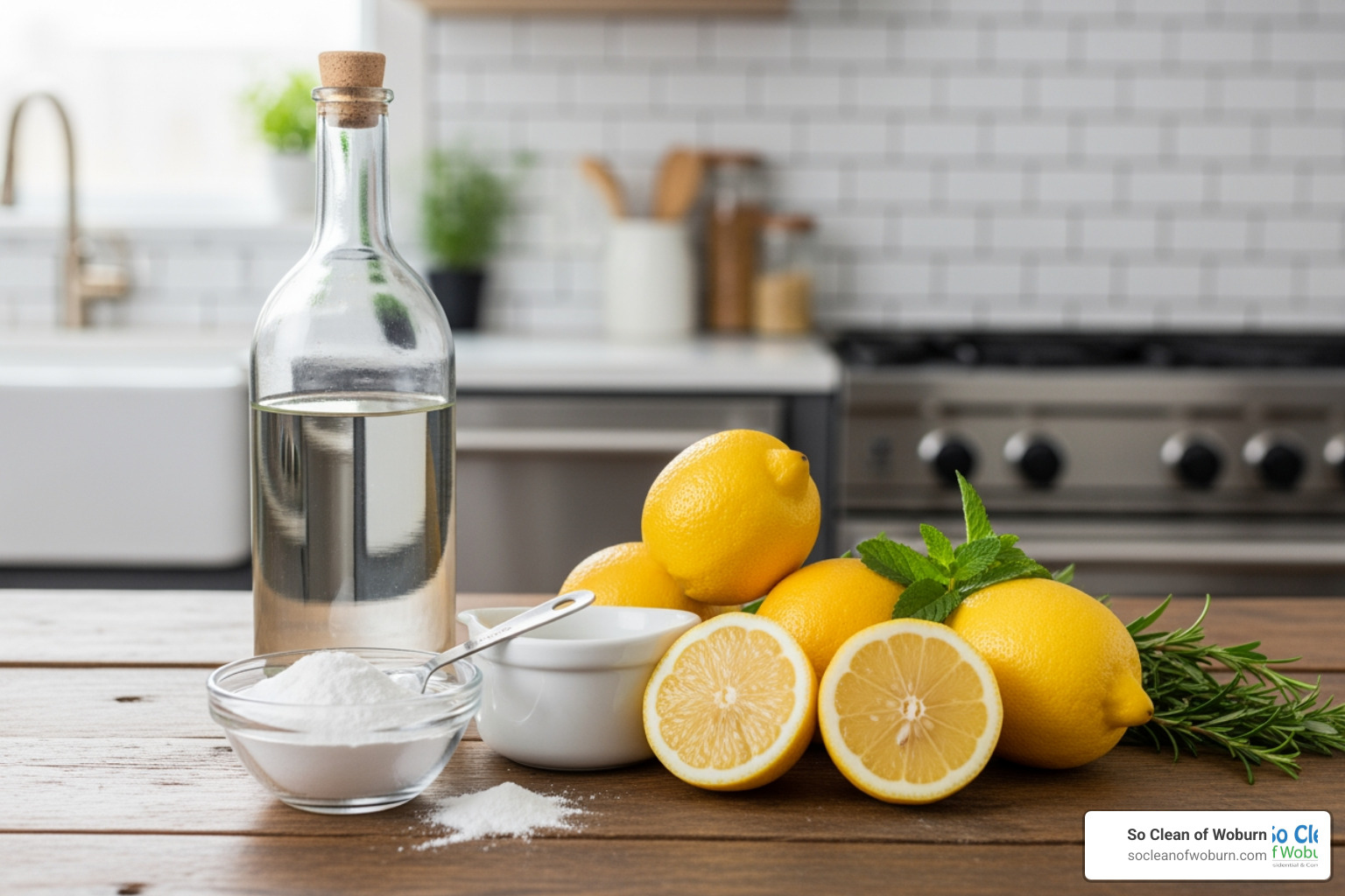 DIY cleaning ingredients like vinegar baking soda lemon - pet safe cleaning products