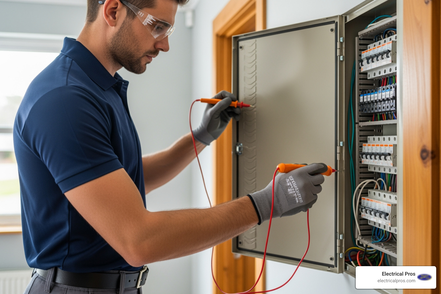 Electrician inspecting an electrical panel - electrical troubleshooting and repairs in gainesville, ga Electrician inspecting an electrical panel - electrical troubleshooting and repairs in gainesville, ga