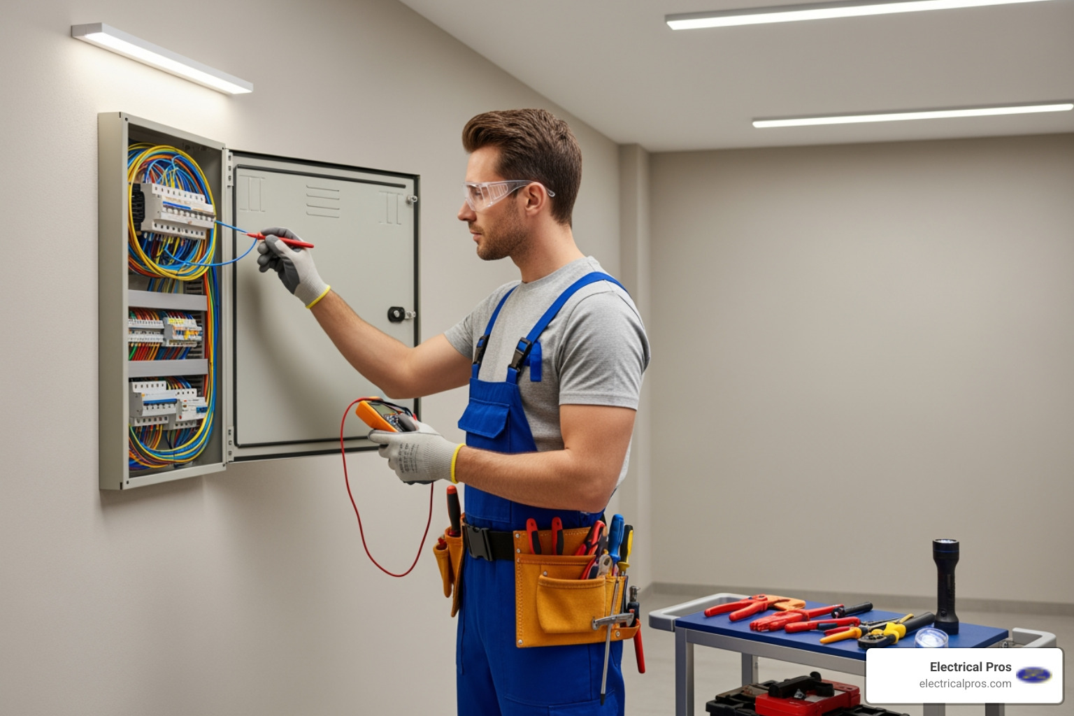 professional electrician working on residential panel - arc fault and fireguard protection systems company in oakwood, ga