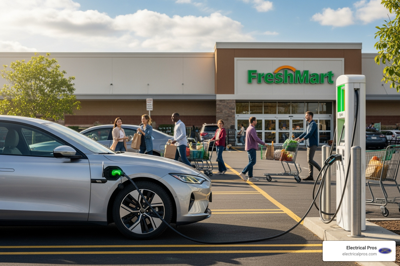 an EV charging in a Kroger parking lot - ev charging stations in dacula, ga