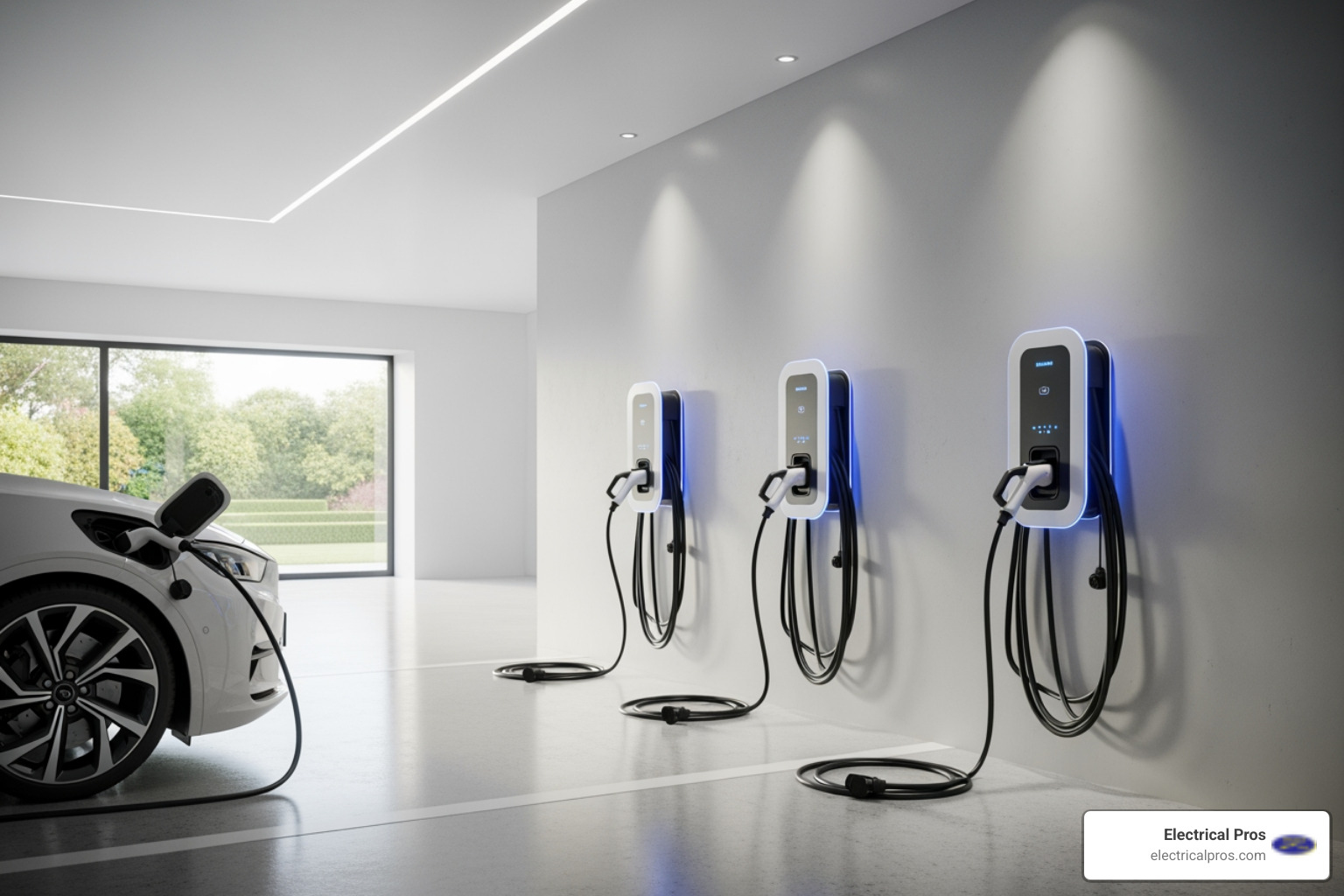 sleek wall-mounted home EV chargers - ev charging stations contractors in bethlehem, ga