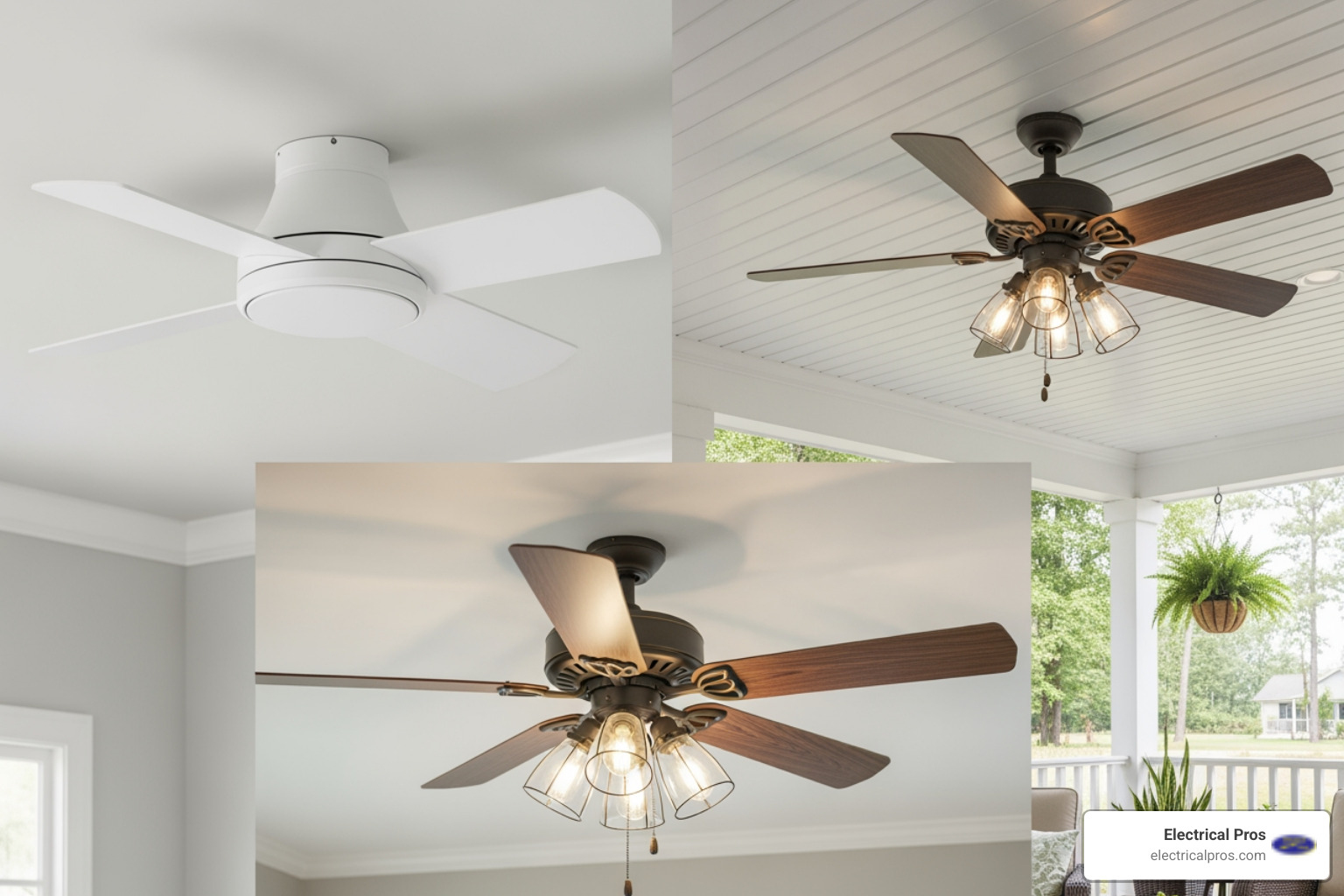 various ceiling fan styles, including a low-profile fan and an outdoor patio fan - 24 hour ceiling fan installation in suwanee, ga various ceiling fan styles, including a low-profile fan and an outdoor patio fan - 24 hour ceiling fan installation in suwanee, ga