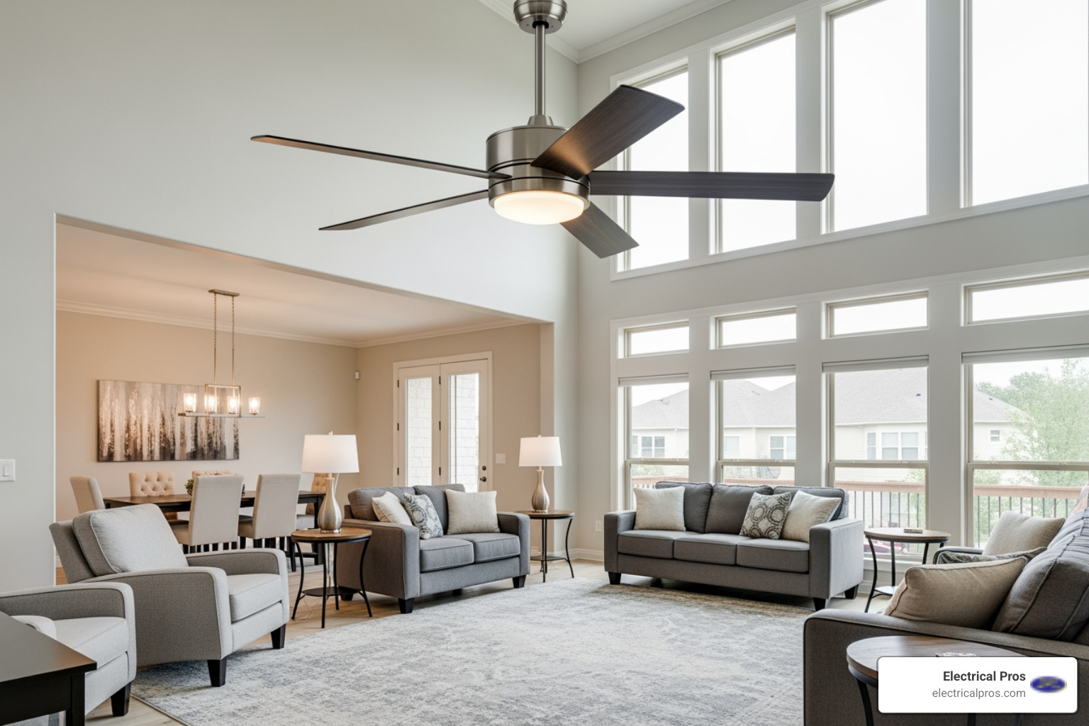 infographic explaining how to choose the right ceiling fan size for your room - 24 hour ceiling fan installation in suwanee, ga infographic explaining how to choose the right ceiling fan size for your room - 24 hour ceiling fan installation in suwanee, ga