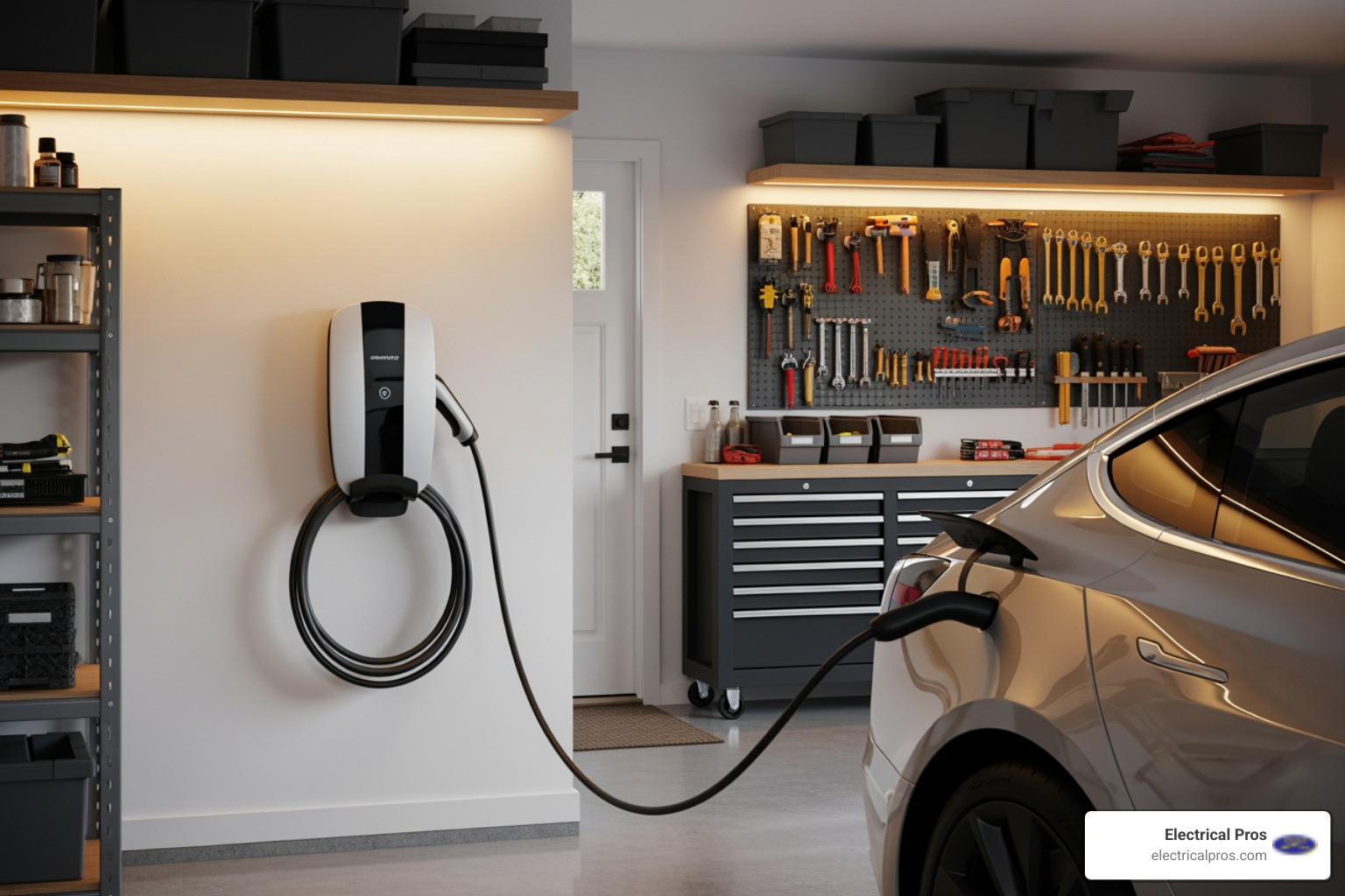 clean, modern home EV charger installed in a residential garage - 24 hour ev charging stations in winder, ga clean, modern home EV charger installed in a residential garage - 24 hour ev charging stations in winder, ga