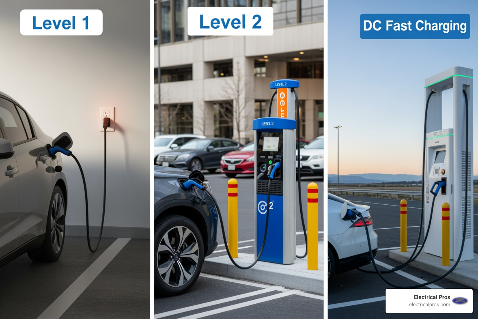 Infographic explaining the three levels of EV charging (Level 1, Level 2, DC Fast Charging) - affordable ev charging stations in braselton, ga Infographic explaining the three levels of EV charging (Level 1, Level 2, DC Fast Charging) - affordable ev charging stations in braselton, ga