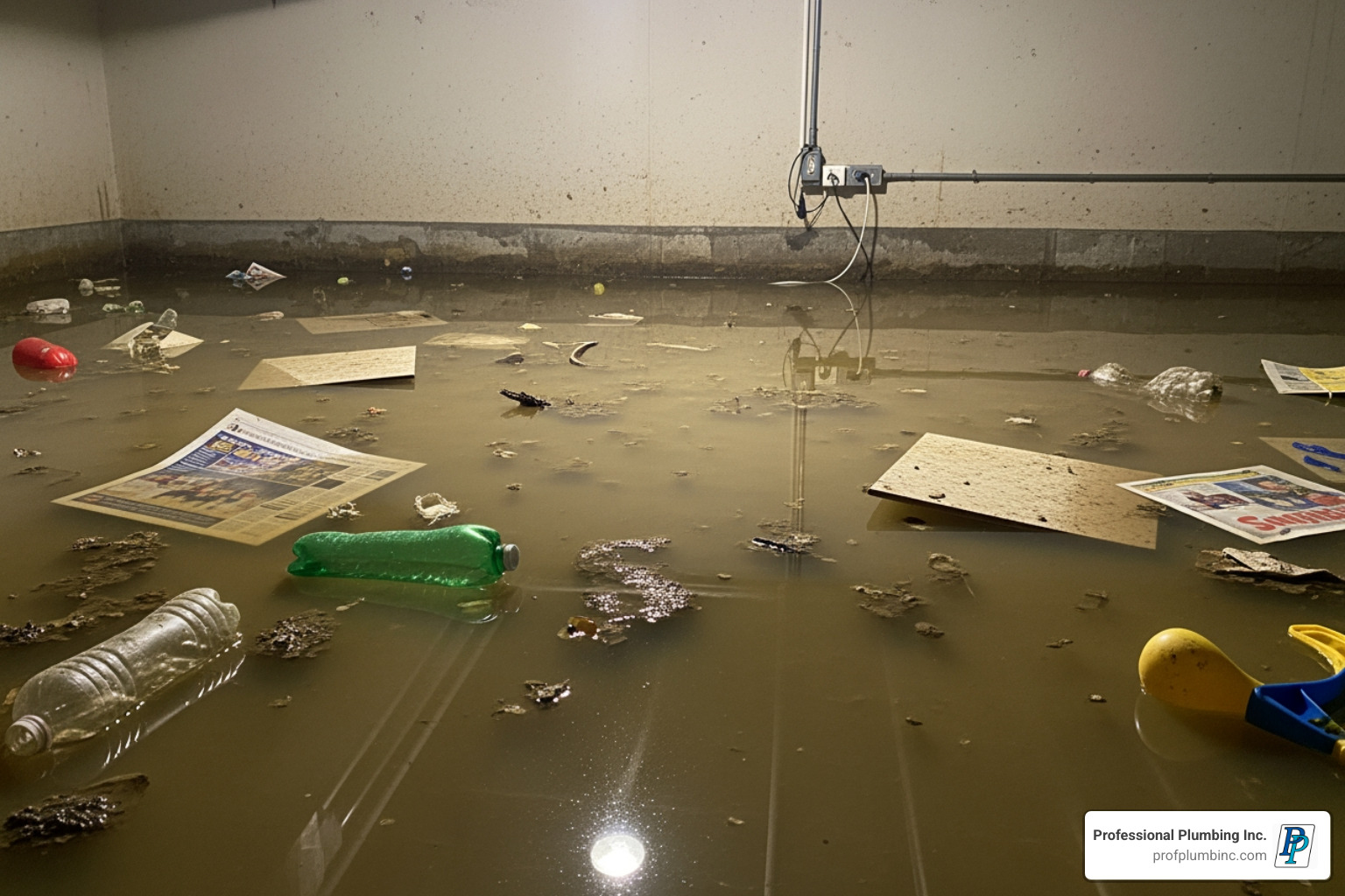 Sewer backup in a basement near Fairview Park - emergency plumbing costa mesa