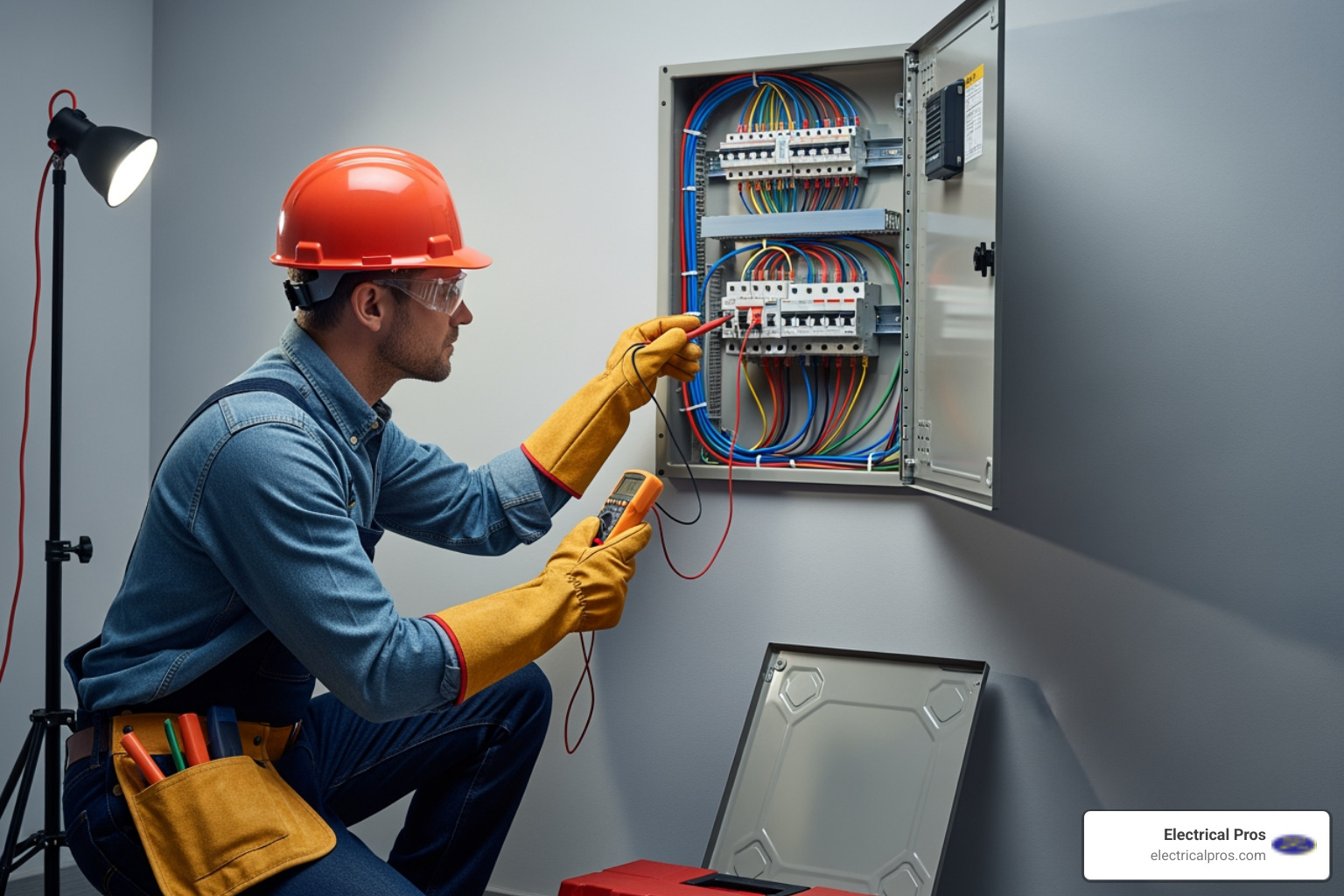 electrician performing a safety inspection on a residential electrical panel - 24 hour electrical troubleshooting and repairs in oakwood, ga electrician performing a safety inspection on a residential electrical panel - 24 hour electrical troubleshooting and repairs in oakwood, ga