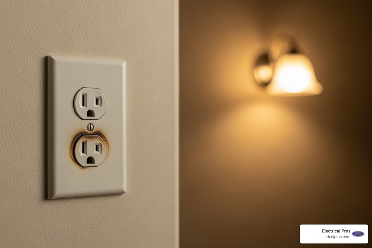 Infographic showing the top 5 warning signs of electrical problems: 1) Flickering or dimming lights indicating loose connections or overloaded circuits, 2) Circuit breakers that trip frequently suggesting overloads or short circuits, 3) Buzzing or warm outlets signaling potential fire hazards, 4) Burning smell near outlets or panel pointing to overheating wires, 5) Outlets or switches that spark when used indicating dangerous faults - electrical troubleshooting and repairs in jefferson, ga