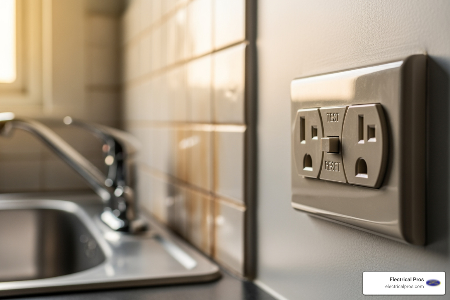 GFCI outlet near a sink - home electrical inspections in oakwood, ga
